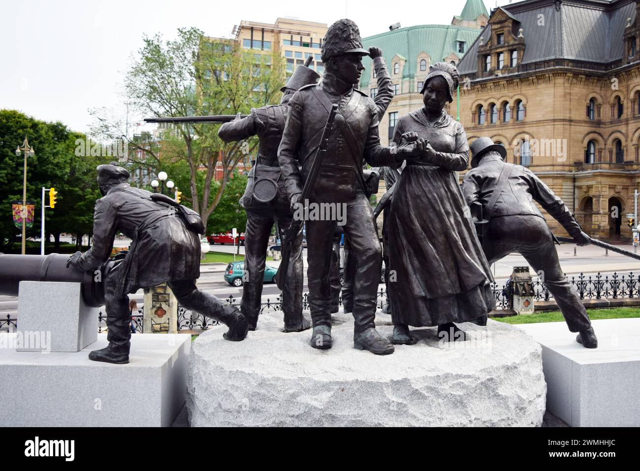 Triumph durch Vielfalt, Denkmal für die Verteidigung Kanadas während des Krieges von 1812, Parliament Hill, Ottawa, Ontario, Kanada Stockfoto