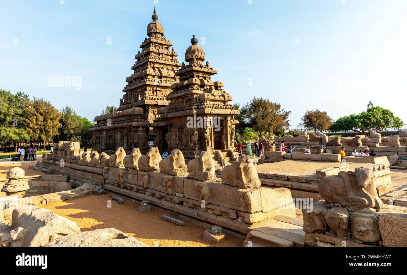 Der Landtempel Mamallapuram Indien Stockfoto