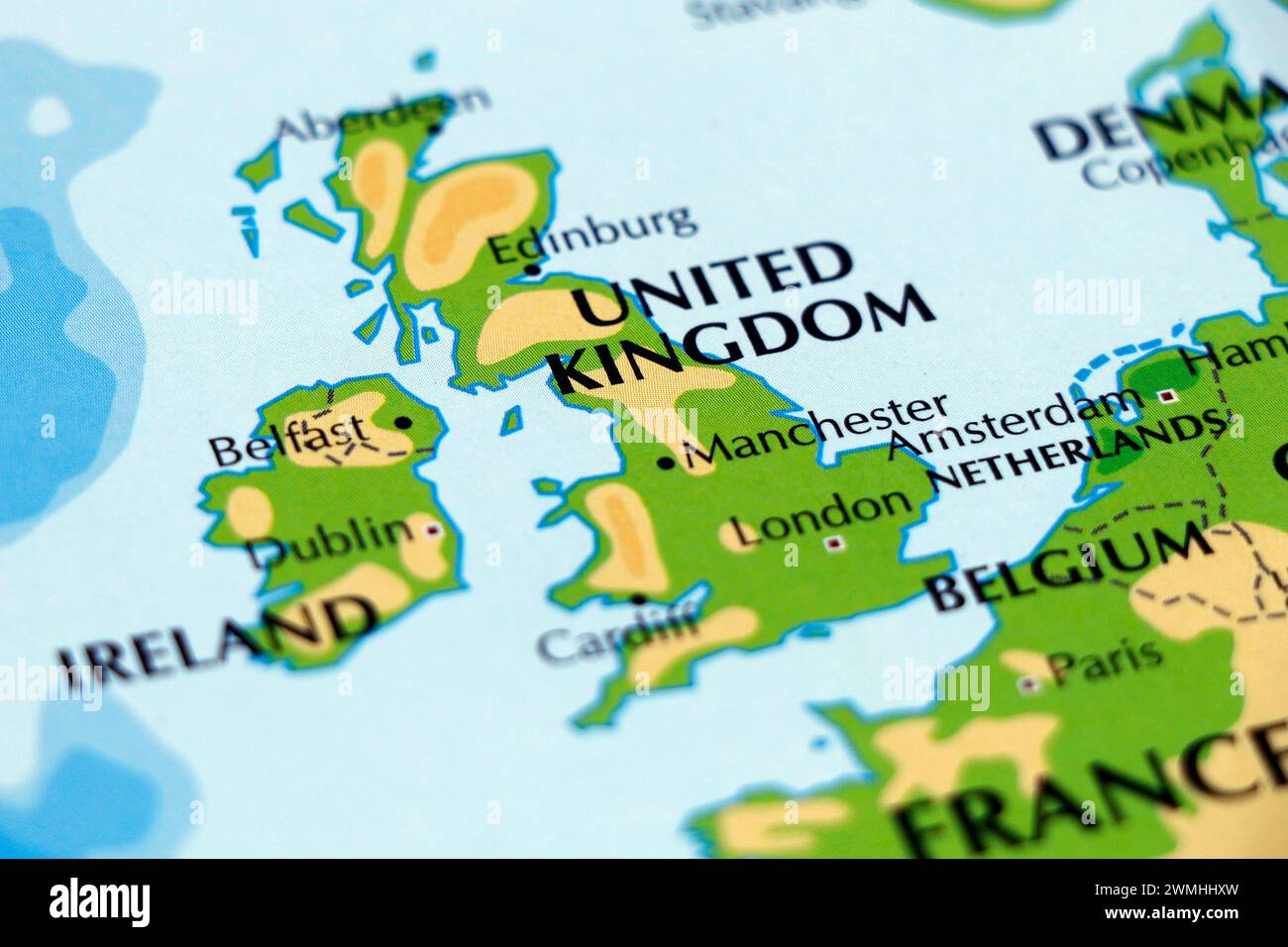Weltkarte von europa, england ( vereinigtes Königreich ) in der Nähe Stockfoto