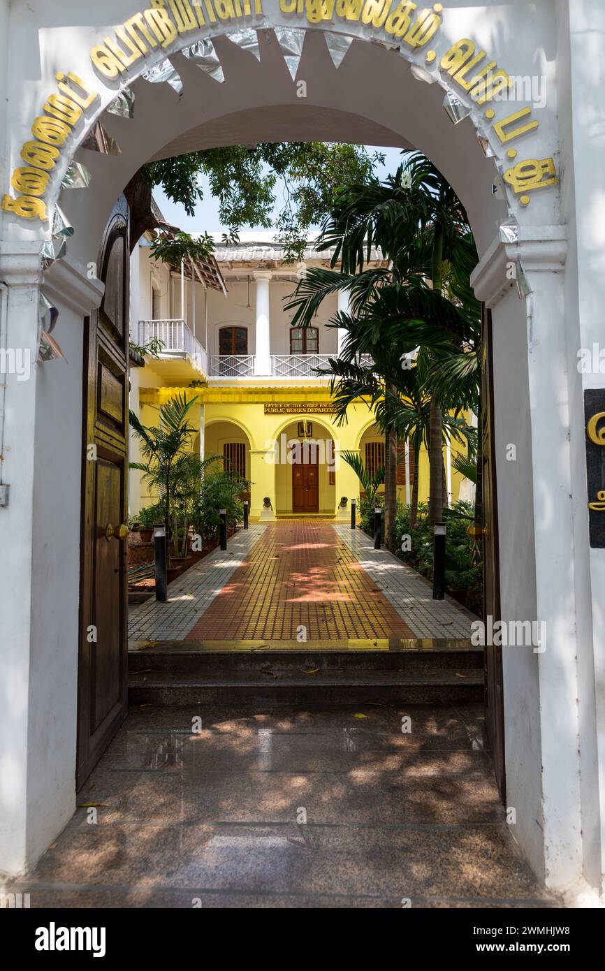 Lokale Architektur in Pondicherry Indien Stockfoto