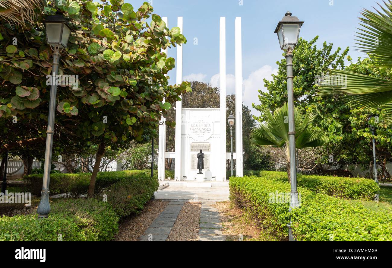 Das Französische Kriegsdenkmal Pondicherry Indien Stockfoto