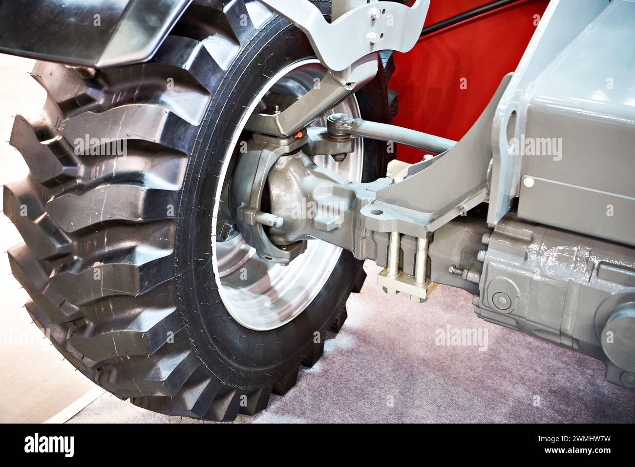 Radnabenbaugruppe für landwirtschaftliche Fahrzeuge Stockfoto