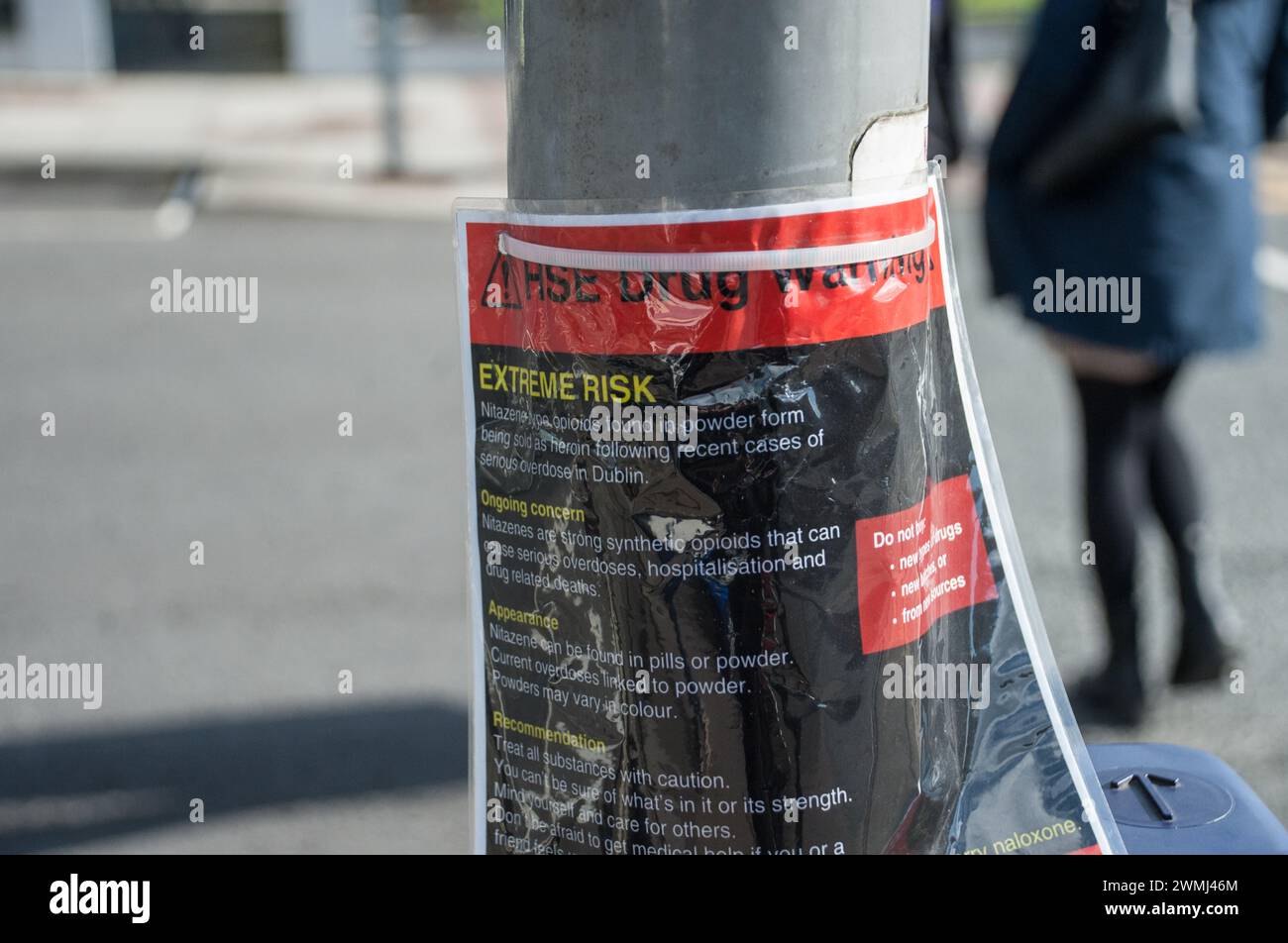 HSE-Warnplakat, Cork City. Irland Stockfoto