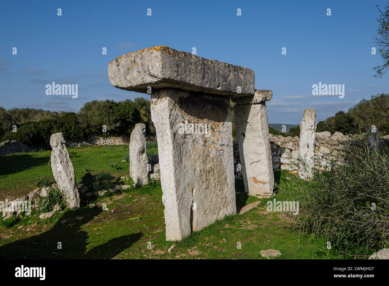 Prähistorische Stätte Talatí de Dalt, Maó, Menorca, Balearen, Spanien Stockfoto