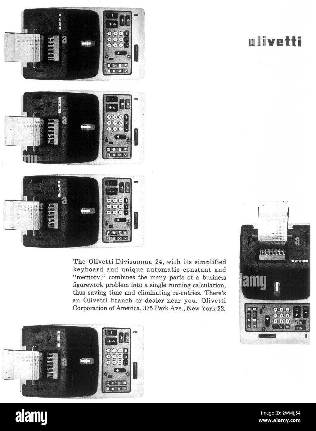 1960 Olivetti Divisumma 24 Ad Stockfoto