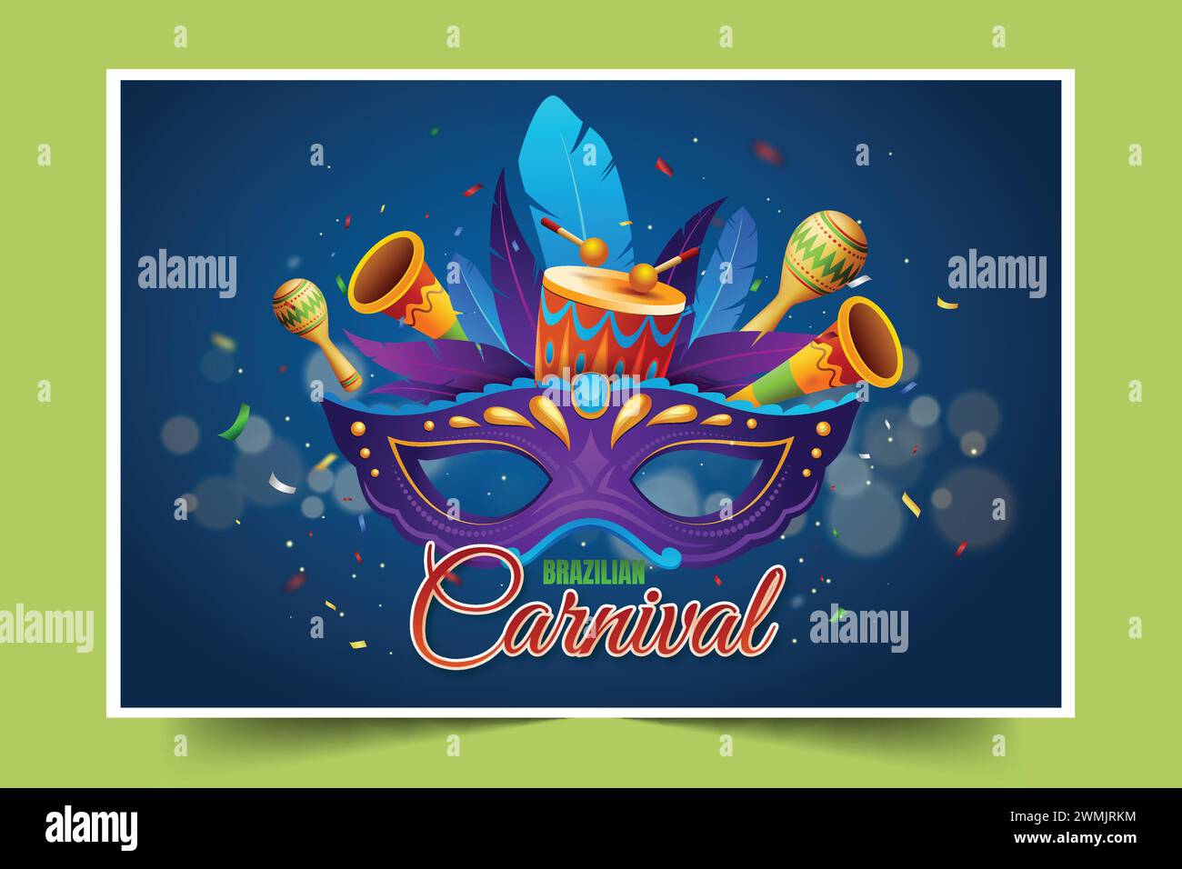 Realistische brasilianische Karneval Design Vektor Illustration Stock Vektor