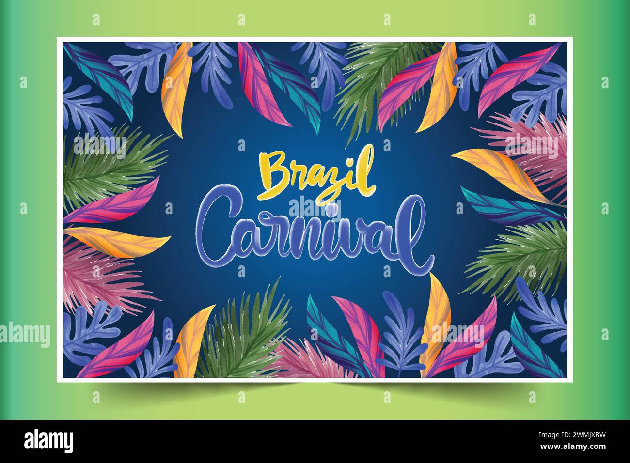 Aquarellfarbe brasilianischer Karneval Hintergrund Design Vektor Illustration Stock Vektor