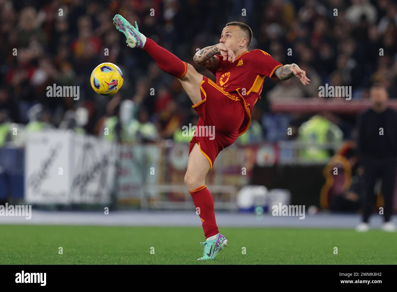 Rom, Italien 26.02.2024: In Aktion während des Fußballspiels der italienischen Serie A TIM 2023-2024 ALS ROMA gegen den FC Turin im Olympiastadion in Rom. Stockfoto