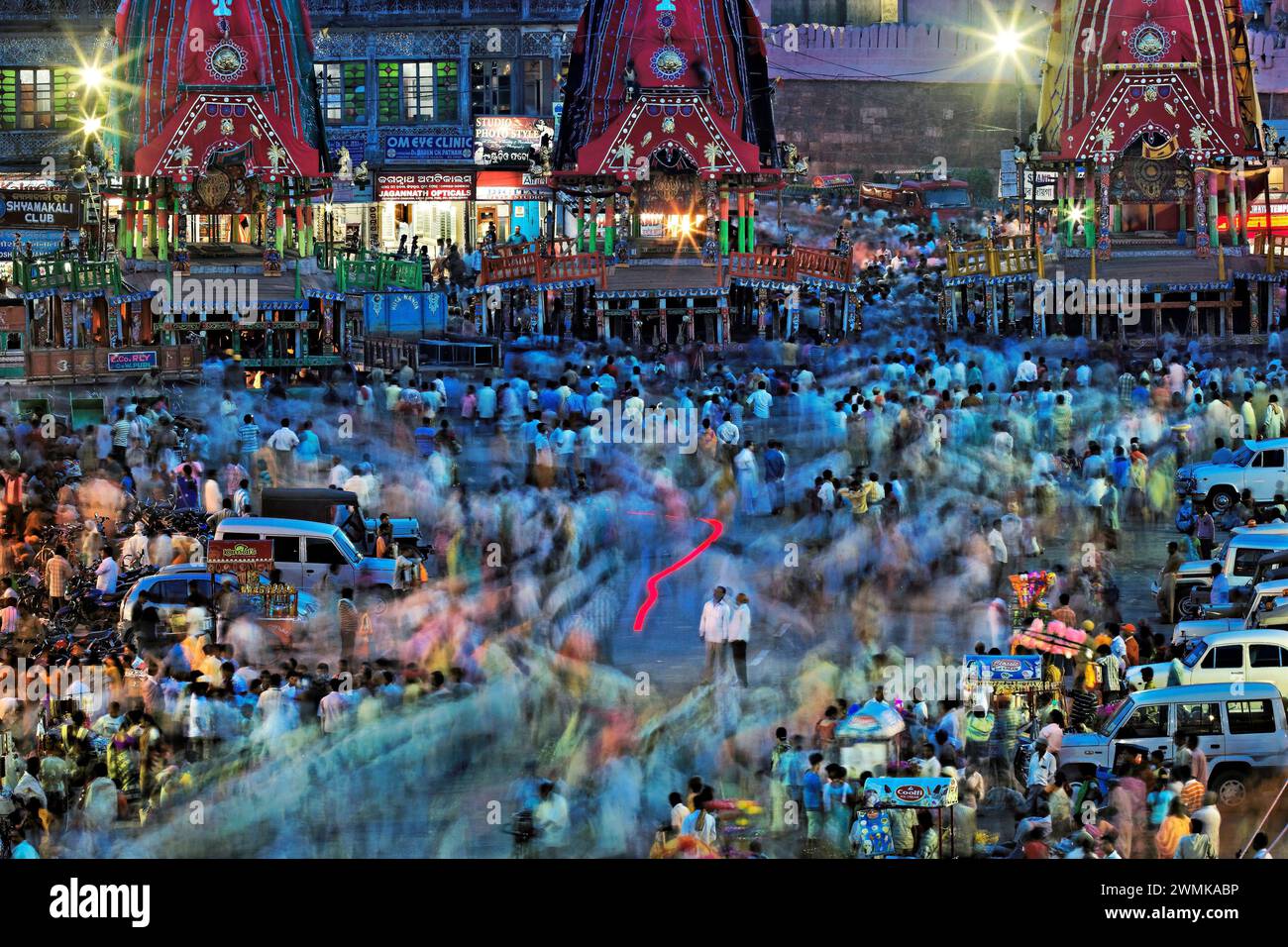 Ratha Yatra religiöses Festival in der Tempelstadt Puri; Puri, Orissa, Indien Stockfoto