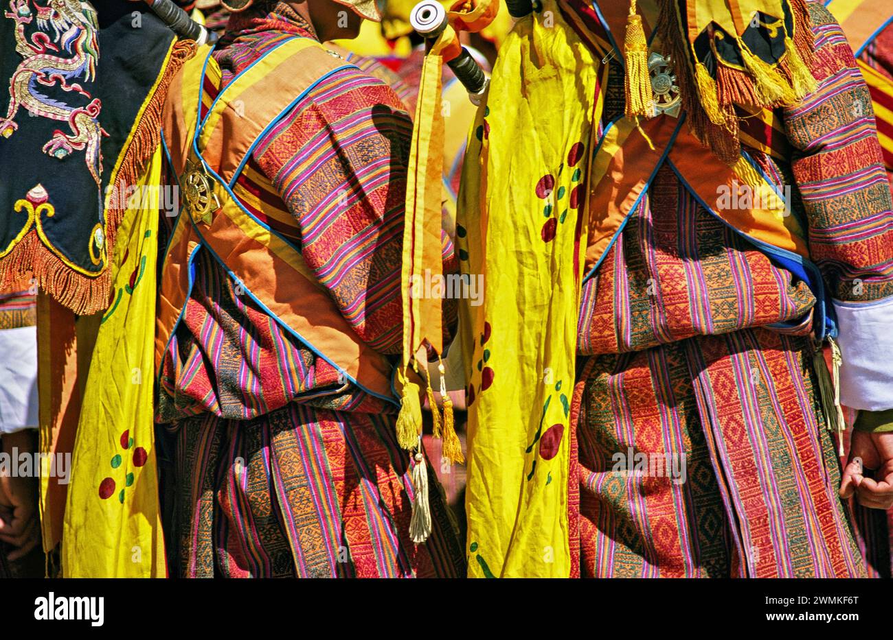 Bhutanische Zeremonialkleidung; Kathmandu, Nepal Stockfoto