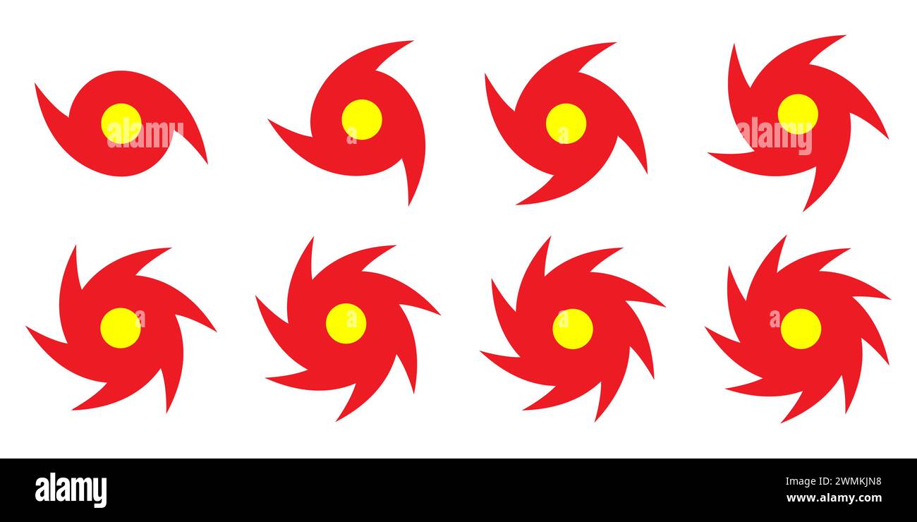Hurrikan, Wirbelwind, Tornado, Zeichen, Symbole Vektor. Stock Vektor
