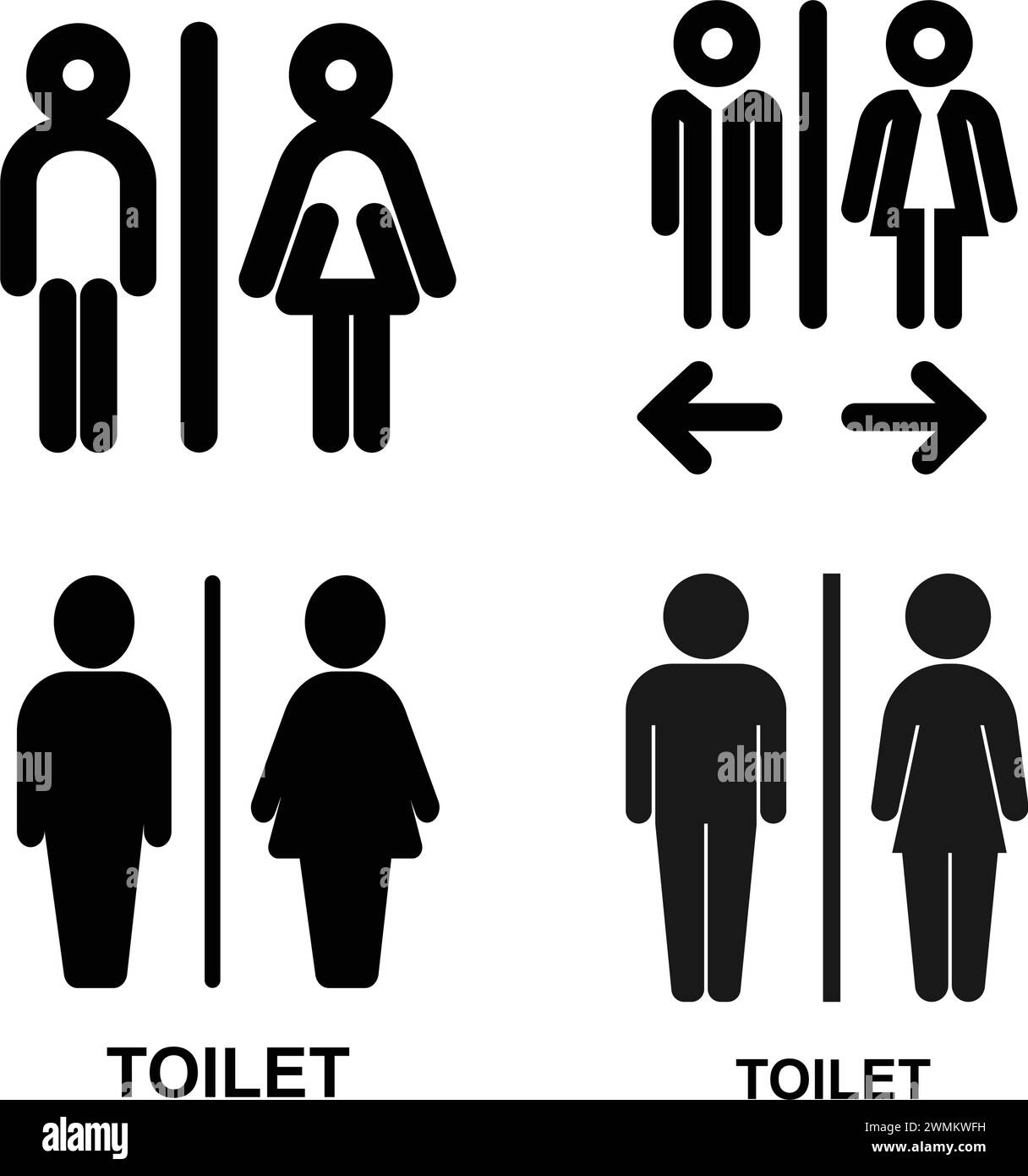 Vektor-Illustration für Herren und Frauen im Toilettendesign Stock Vektor