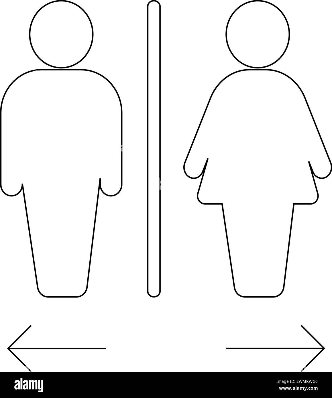 Vektor-Illustration für Herren und Frauen im Toilettendesign Stock Vektor