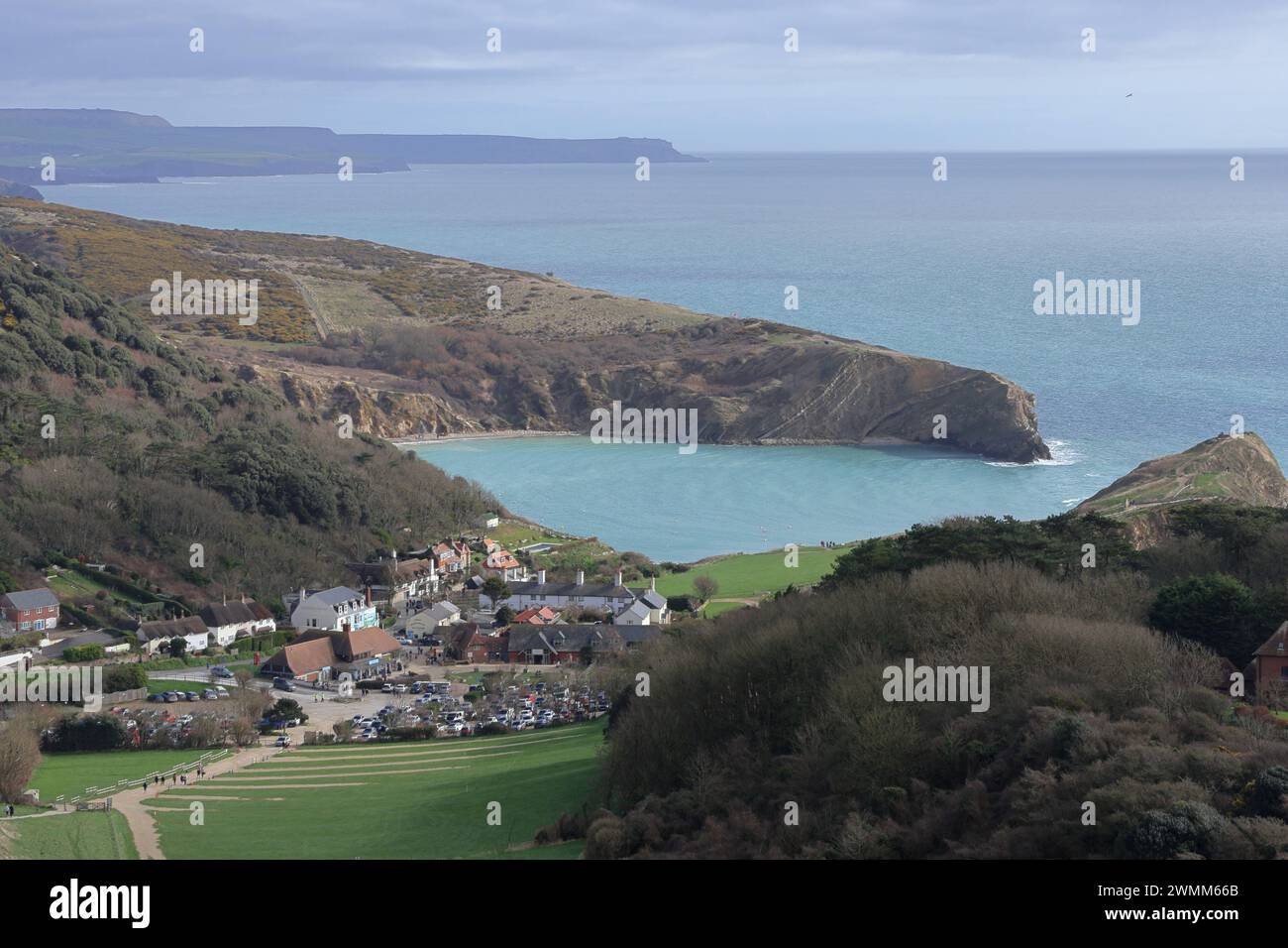 Lulworth Cove vom South West Coastal Path Stockfoto