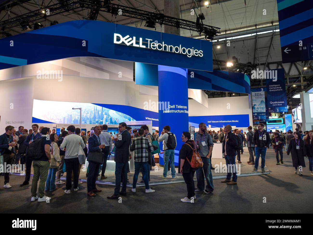 Dell Technologies Messestand, MWC Mobile World Congress 2024, Barcelona, Spanien Stockfoto