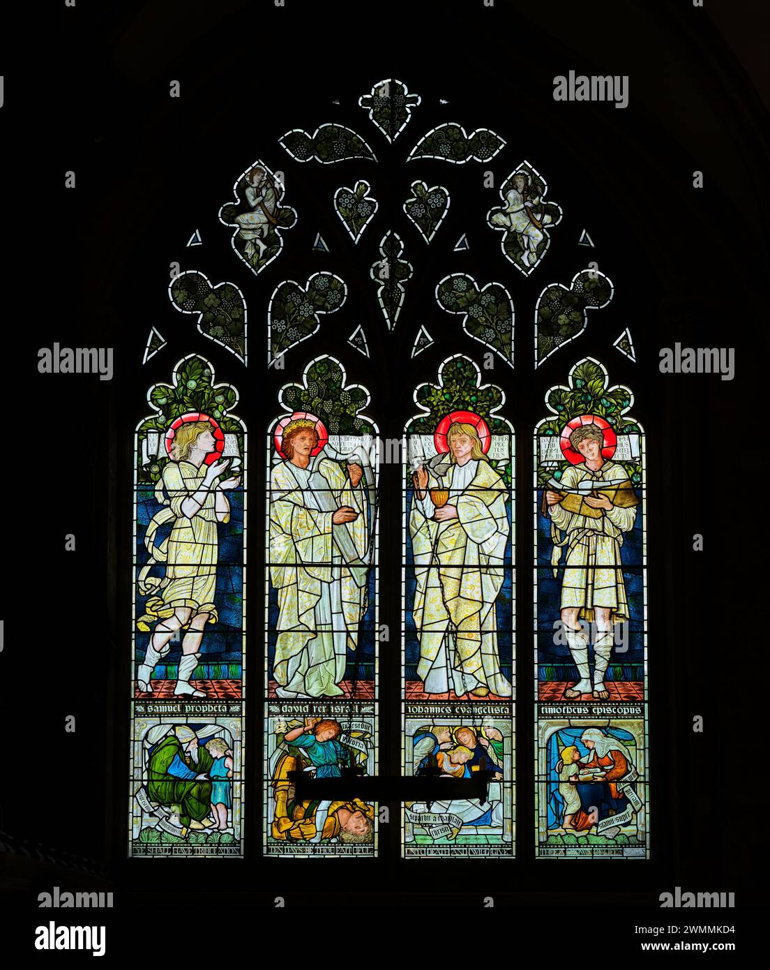 Viereck christlicher und jüdischer Helden, Illustration in der Christ Church College Cathedral, University of Oxford, England. Stockfoto