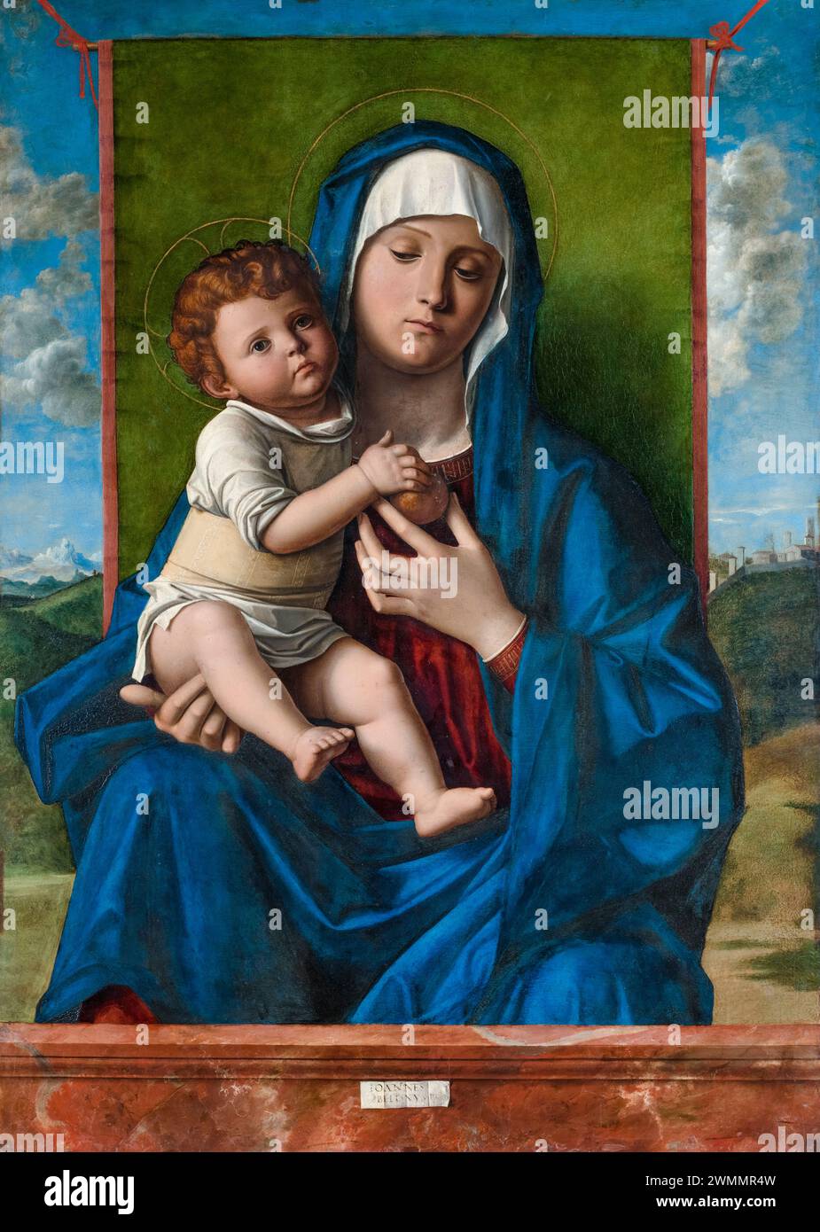 Giovanni Bellini, die Jungfrau und das Kind, Malerei in Tempera auf Holz, 1480-1490 Stockfoto