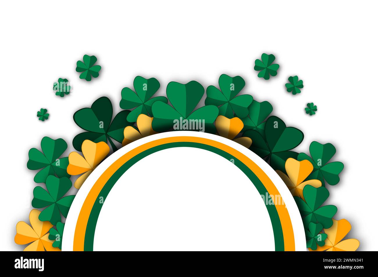 Illustration zum Thema schöne Form Banner im Stil Papierschnitt für Feiertag patricks Day, dekorativer Papierschnitt bestehend aus vielen Design-Ele Stock Vektor