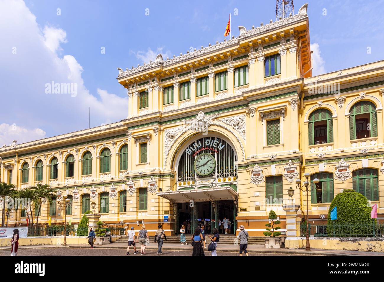 Das zentrale Postamt von Saigon in Ho-Chi-Minh-Stadt, Vietnam. Stockfoto
