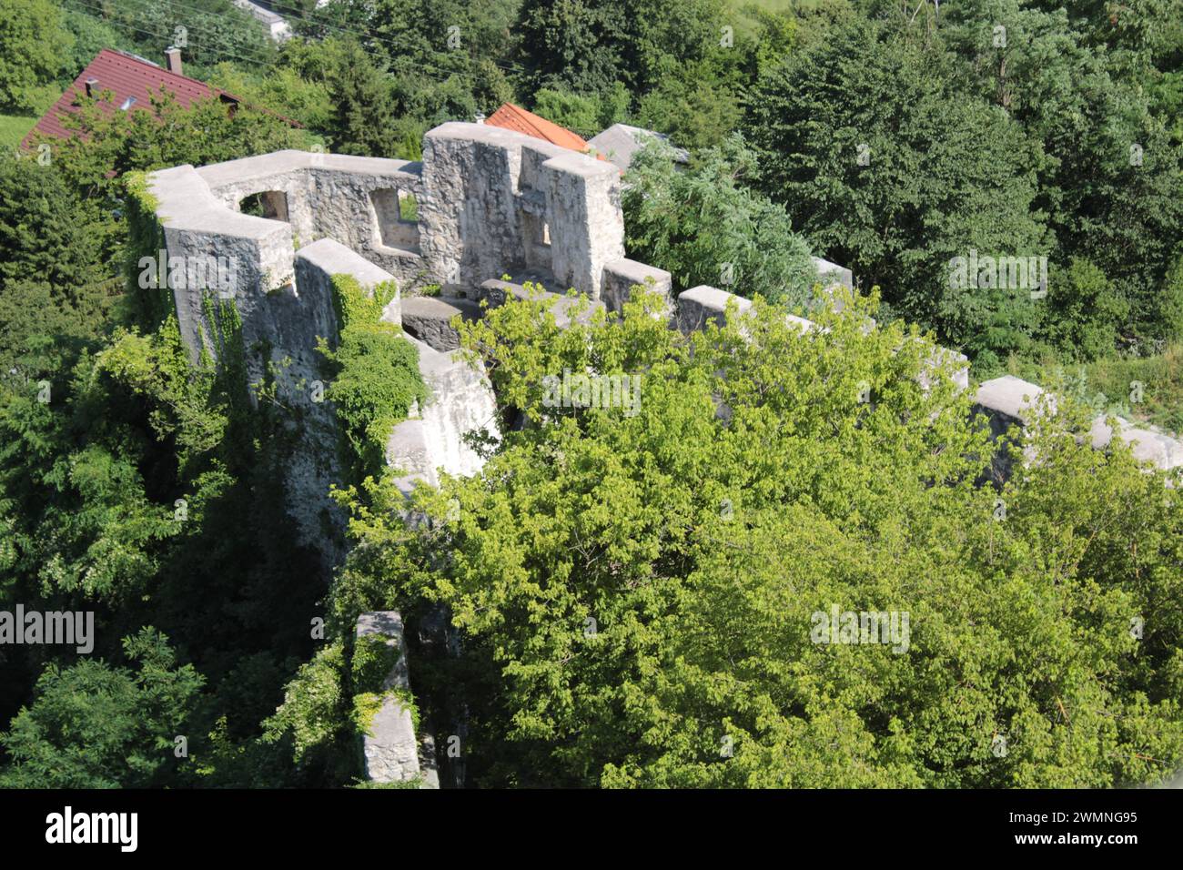 Detail der Burg von Upper Celje, Slowenien Stockfoto