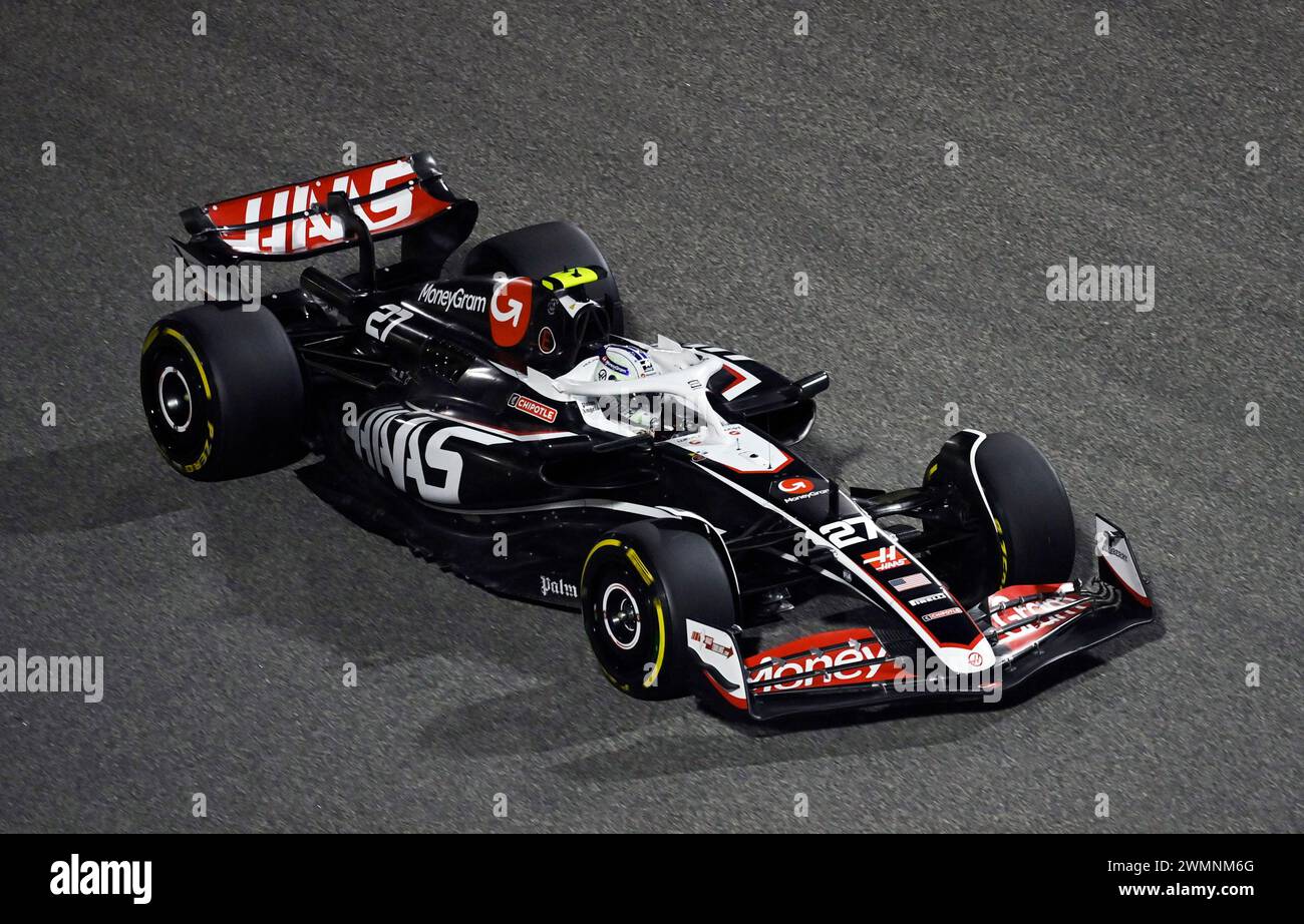 Sakhir, Bahrain. Februar 2024. BAHRAIN, Sakhir, 23. Februar: #27, Nico HUELKENBERG, HULKENBERG, GER, Haas F1-Team während des dritten Tages der F1-Tests auf dem Bahrain International Circuit am 23. Februar 2024 in Bahrain, Formel 1-Vorsaison-Tests, Bild & Copyright Jerry ANDRE/ATP Images (ANDRE Jerry/ATP/SPP) Credit: SPP Sport Press Photo. /Alamy Live News Stockfoto