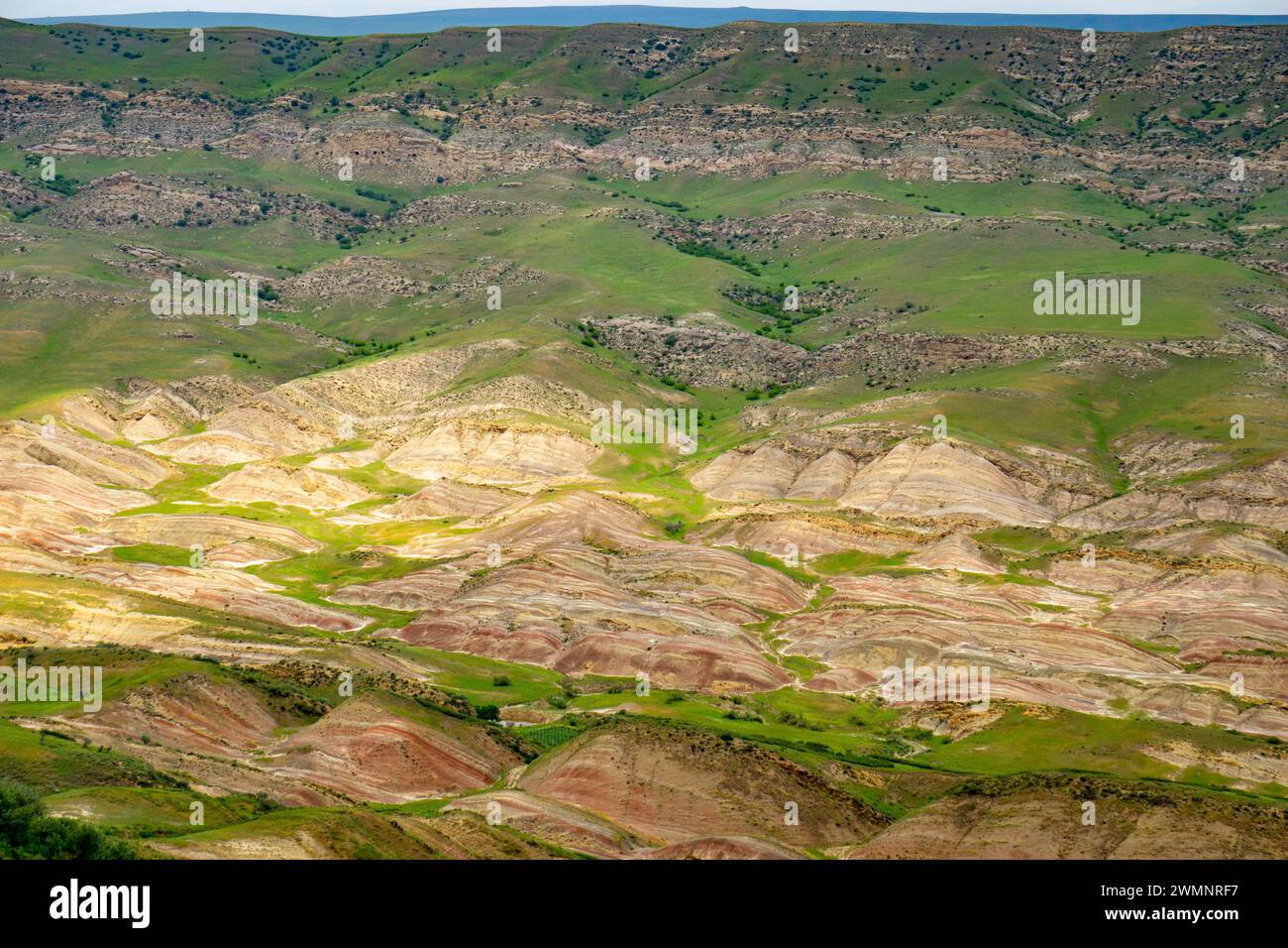 Wunderschöne raue Landschaft, von Davit Gareja Kloster, Georgia, Stockfoto