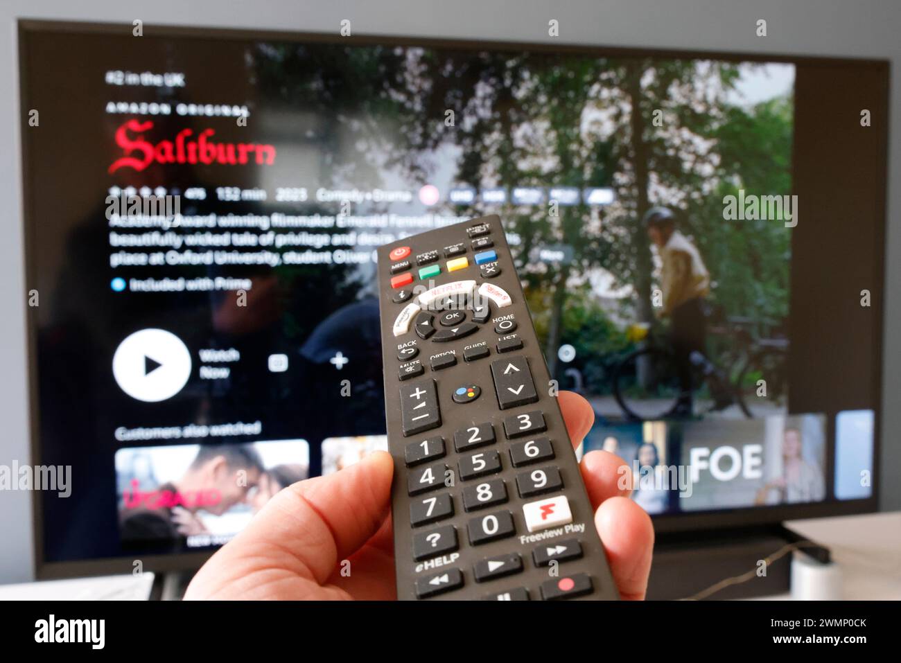 TV-Fernbedienung, Panasonic TV, Streaming TV, Home Entertainment. - 27. Februar 2024 Foto von Andrew Higgins/Thousand Word Media Ltd © Thousand W Stockfoto