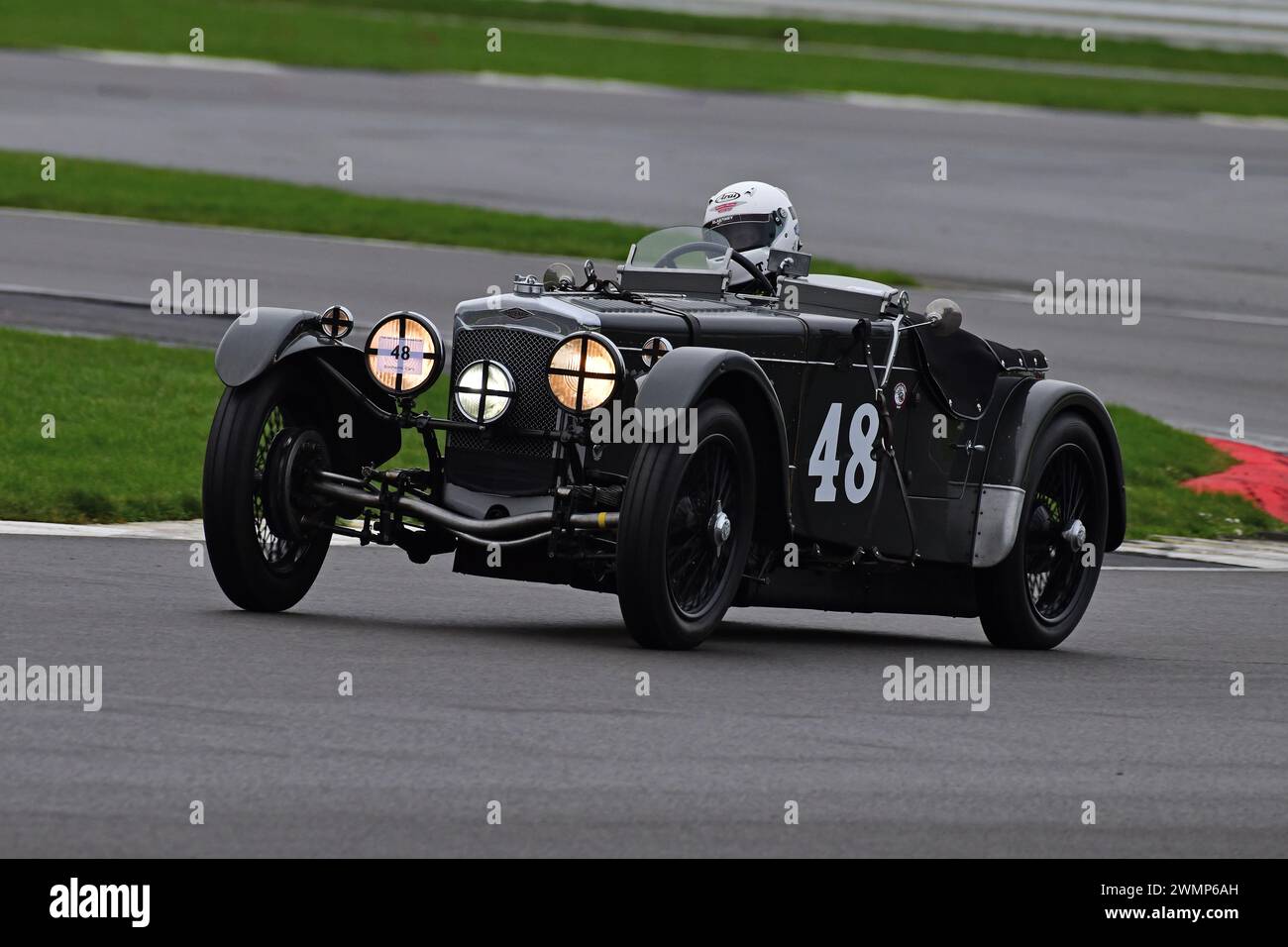 Theo Hunt, Frazer Nash TT Replik, erstmals 1952 in der Pomeroy Trophy werden Autos aller Epochen und Typen gezeigt, es ist der Vintage Sports Car Club, VSCC Stockfoto