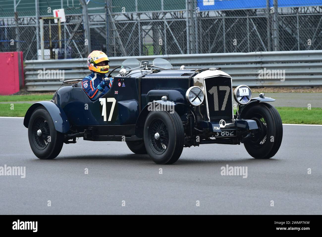 Michael Caine, Railton Straight 8 Special, der erste Lauf im Jahr 1952 die Pomeroy Trophy bietet Autos aller Epochen und Typen, es ist der Vintage Sports Cl Stockfoto