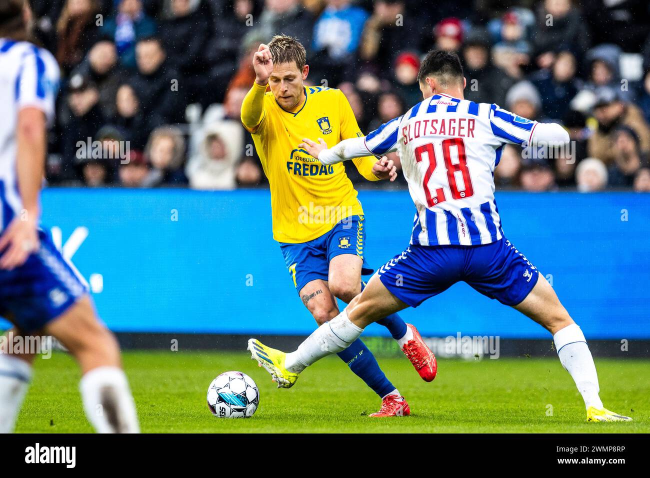 Odense, Dänemark. Februar 2024. Nicolai Vallys (7) von Broendby IF im 3F Superliga-Spiel zwischen Odense BK und Broendby IF im Nature Energy Park in Odense. (Foto: Gonzales Foto - Teis Markfoged). Stockfoto