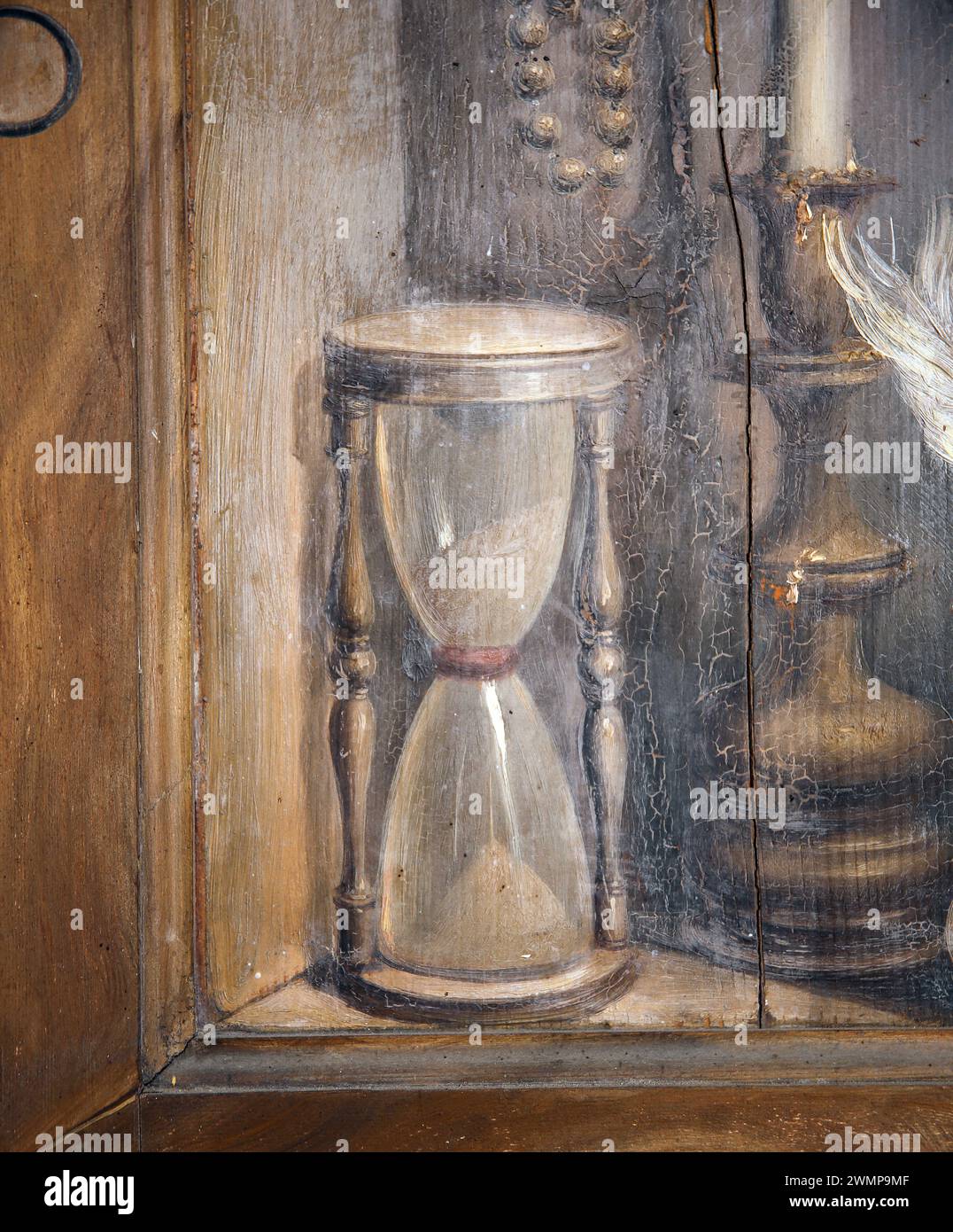 Wand- und Holzölgemälde, 1855 von Filippo Balbi (1806–1890). Detail des Kartäusermönchs. Nationales Römisches Museum (Diokletianbäder). Rom. Italien. Stockfoto