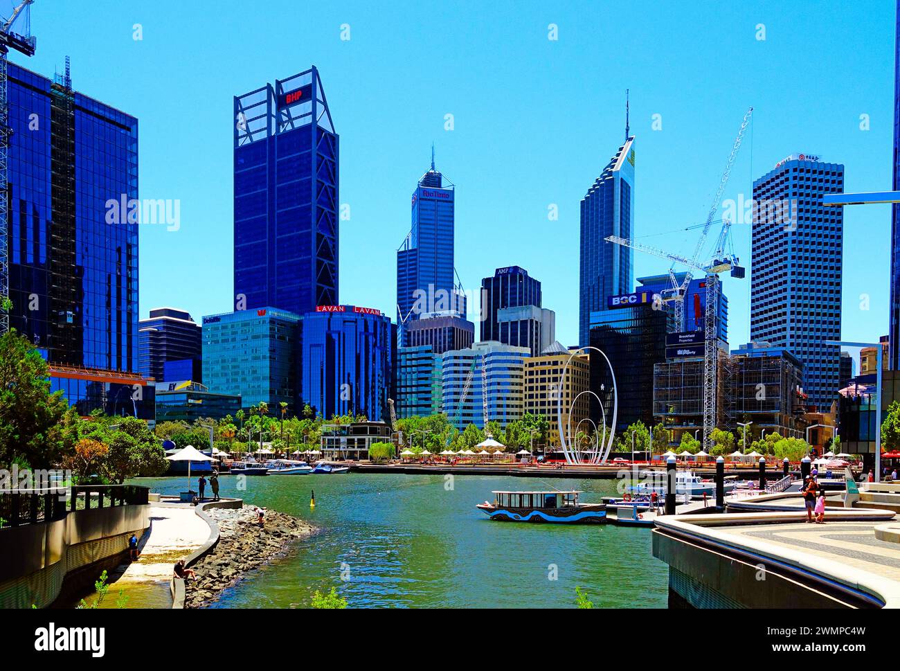 Perth Australien Skyline Western Australia Hauptstadt Südwestküste Swan River Stockfoto