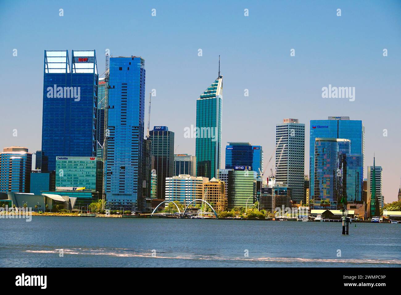 Perth Australien Skyline Western Australia Hauptstadt Südwestküste Swan River Stockfoto