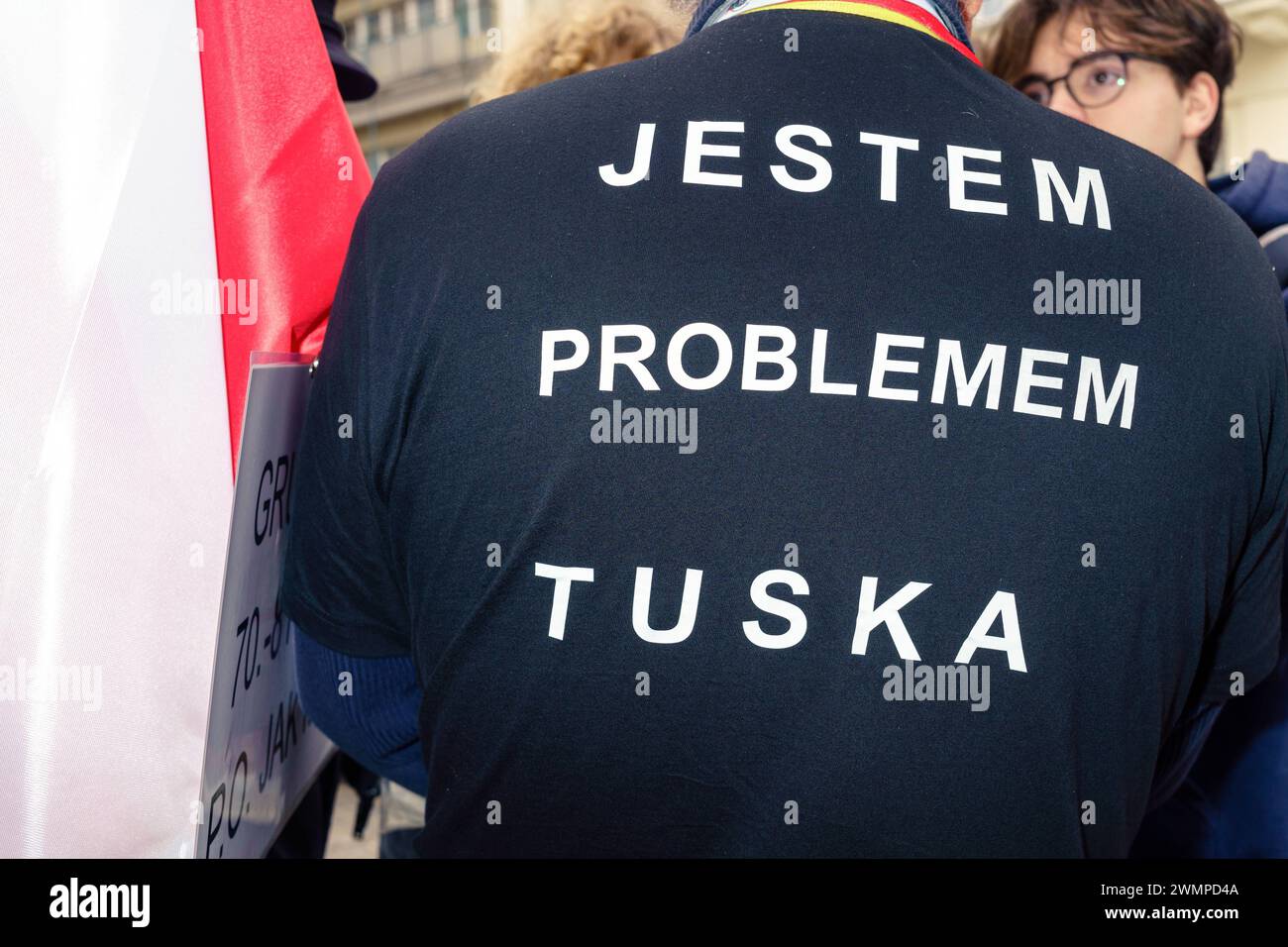 Ich bin Tusk Problem. Protest polnischer Bauern gegen den Green Deal. Warschau Polen Copyright: XMikolajxJaneczekx Stockfoto