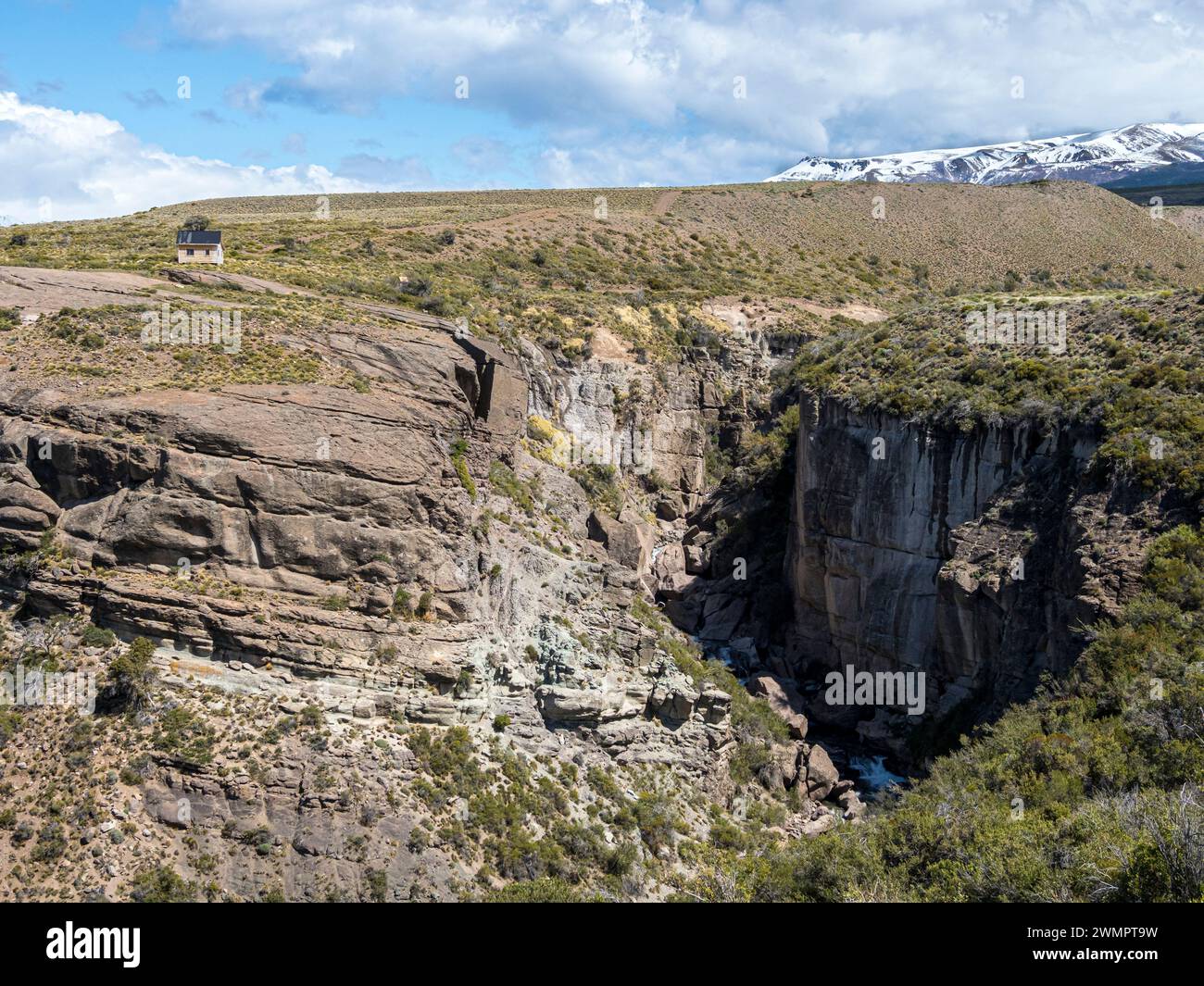 Canyon westlich von Puerto Rey, Peninsula de Levican, entlang der X-735, Patagonien, Chile Stockfoto