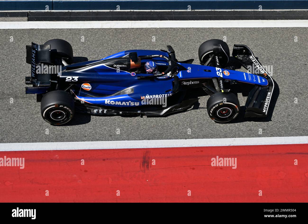 Sakhir, Bahrain. Februar 2024. BAHRAIN, Sakhir, 21. Februar: #23, Alexander Albon, THAI, Team Williams F1 am ersten Tag der F1-Tests auf dem Bahrain International Circuit am 21. Februar 2024 in Bahrain, Formel-1-Vorsaison-Tests, Bild & Copyright Jerry ANDRE/ATP Images (ANDRE Jerry/ATP/SPP) Credit: SPP Sport Press Photo. /Alamy Live News Stockfoto