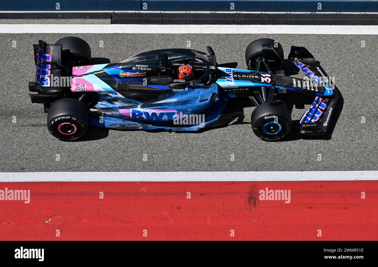 Sakhir, Bahrain. Februar 2024. BAHRAIN, Sakhir, 21. Februar: #31, Esteban OCON, FRA, Alpine F1 Team am ersten Tag der F1-Tests auf dem Bahrain International Circuit am 21. Februar 2024 in Bahrain, Formel 1-Vorsaison-Tests, Bild & Copyright Jerry ANDRE/ATP Images (ANDRE Jerry/ATP/SPP) Credit: SPP Sport Press Photo. /Alamy Live News Stockfoto