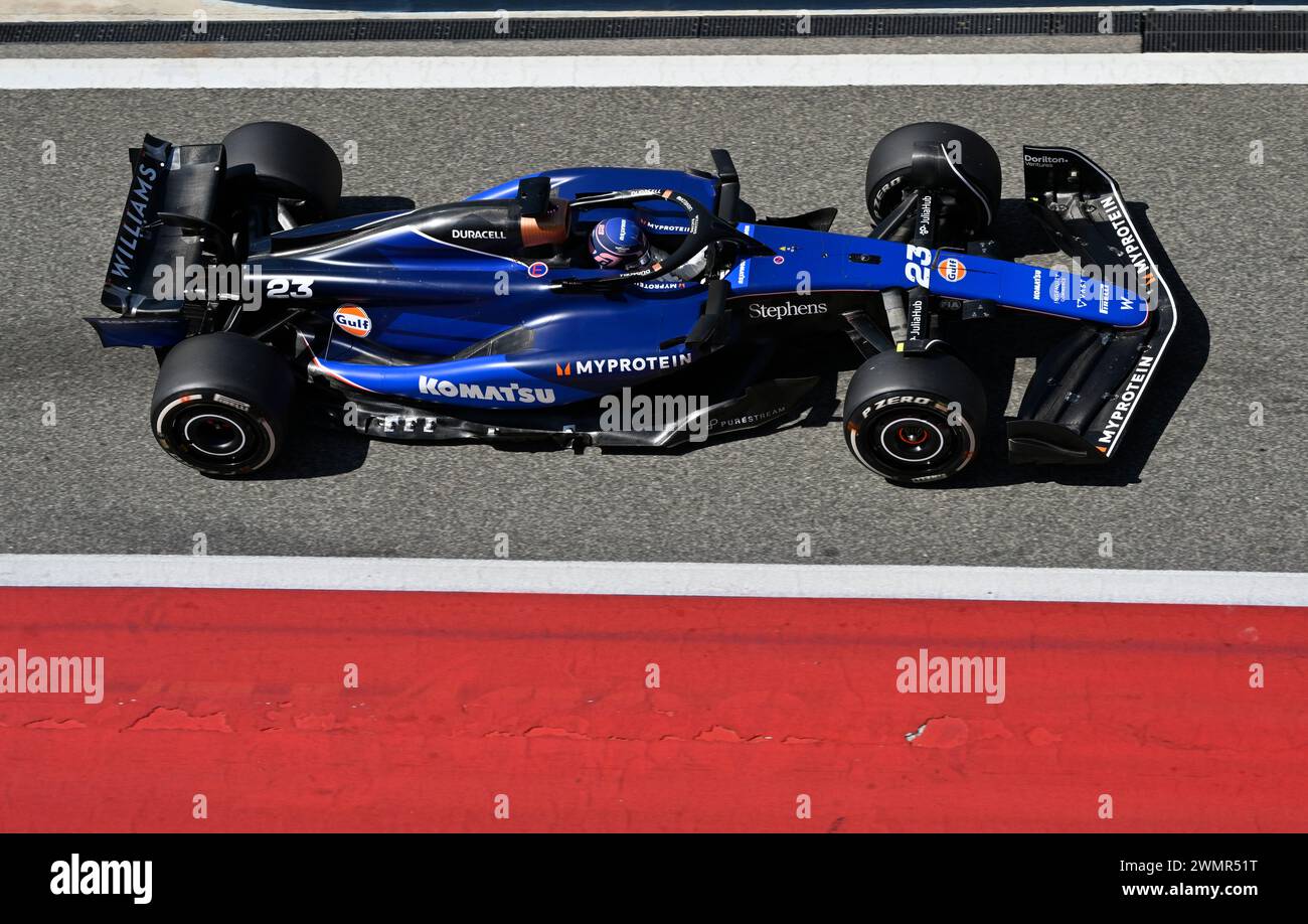 Sakhir, Bahrain. Februar 2024. BAHRAIN, Sakhir, 21. Februar: #23, Alexander Albon, THAI, Team Williams F1 am ersten Tag der F1-Tests auf dem Bahrain International Circuit am 21. Februar 2024 in Bahrain, Formel-1-Vorsaison-Tests, Bild & Copyright Jerry ANDRE/ATP Images (ANDRE Jerry/ATP/SPP) Credit: SPP Sport Press Photo. /Alamy Live News Stockfoto