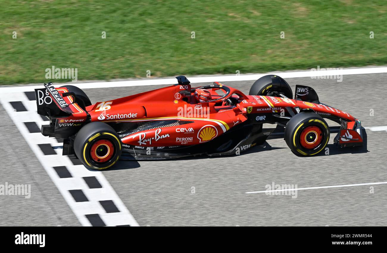 Sakhir, Bahrain. Februar 2024. BAHRAIN, Sakhir, 21. Februar: Nr. 16, Charles LECLERC, MCO, Team Scuderia Ferrari, SF24 am ersten Tag der F1-Tests auf dem Bahrain International Circuit am 21. Februar 2024 in Bahrain, Formel-1-Vorsaison-Tests, Bild & Copyright Jerry ANDRE/ATP Images (ANDRE Jerry/ATP/SPP) Credit: SPP Sport Press Photo. /Alamy Live News Stockfoto