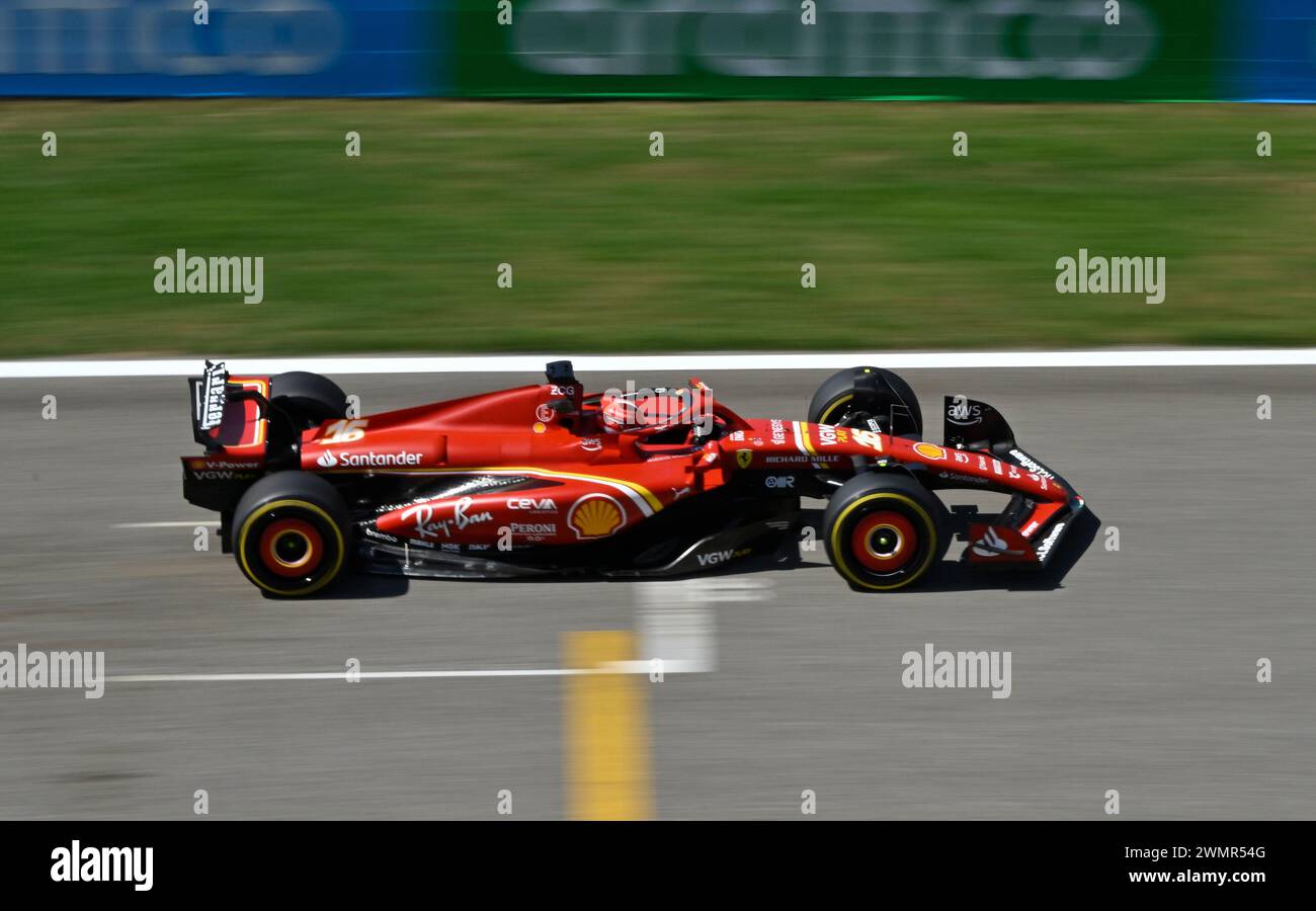Sakhir, Bahrain. Februar 2024. BAHRAIN, Sakhir, 21. Februar: Nr. 16, Charles LECLERC, MCO, Team Scuderia Ferrari, SF24 am ersten Tag der F1-Tests auf dem Bahrain International Circuit am 21. Februar 2024 in Bahrain, Formel-1-Vorsaison-Tests, Bild & Copyright Jerry ANDRE/ATP Images (ANDRE Jerry/ATP/SPP) Credit: SPP Sport Press Photo. /Alamy Live News Stockfoto