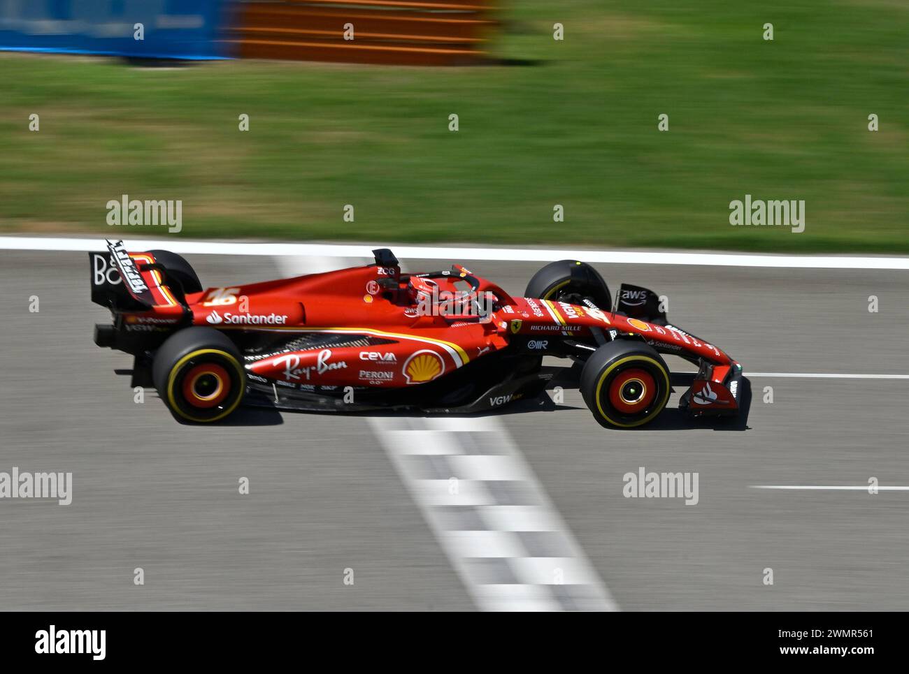 Sakhir, Bahrain. Februar 2024. BAHRAIN, Sakhir, 21. Februar: Nr. 16, Charles LECLERC, MCO, Team Scuderia Ferrari, SF24 am ersten Tag der F1-Tests auf dem Bahrain International Circuit am 21. Februar 2024 in Bahrain, Formel-1-Vorsaison-Tests, Bild & Copyright Jerry ANDRE/ATP Images (ANDRE Jerry/ATP/SPP) Credit: SPP Sport Press Photo. /Alamy Live News Stockfoto