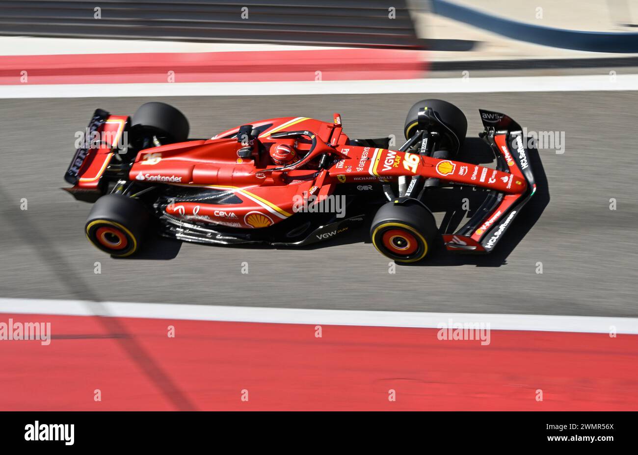 Sakhir, Bahrain. Februar 2024. BAHRAIN, Sakhir, 21. Februar: Nr. 16, Charles LECLERC, MCO, Team Scuderia Ferrari, SF24 am ersten Tag der F1-Tests auf dem Bahrain International Circuit am 21. Februar 2024 in Bahrain, Formel-1-Vorsaison-Tests, Bild & Copyright Jerry ANDRE/ATP Images (ANDRE Jerry/ATP/SPP) Credit: SPP Sport Press Photo. /Alamy Live News Stockfoto