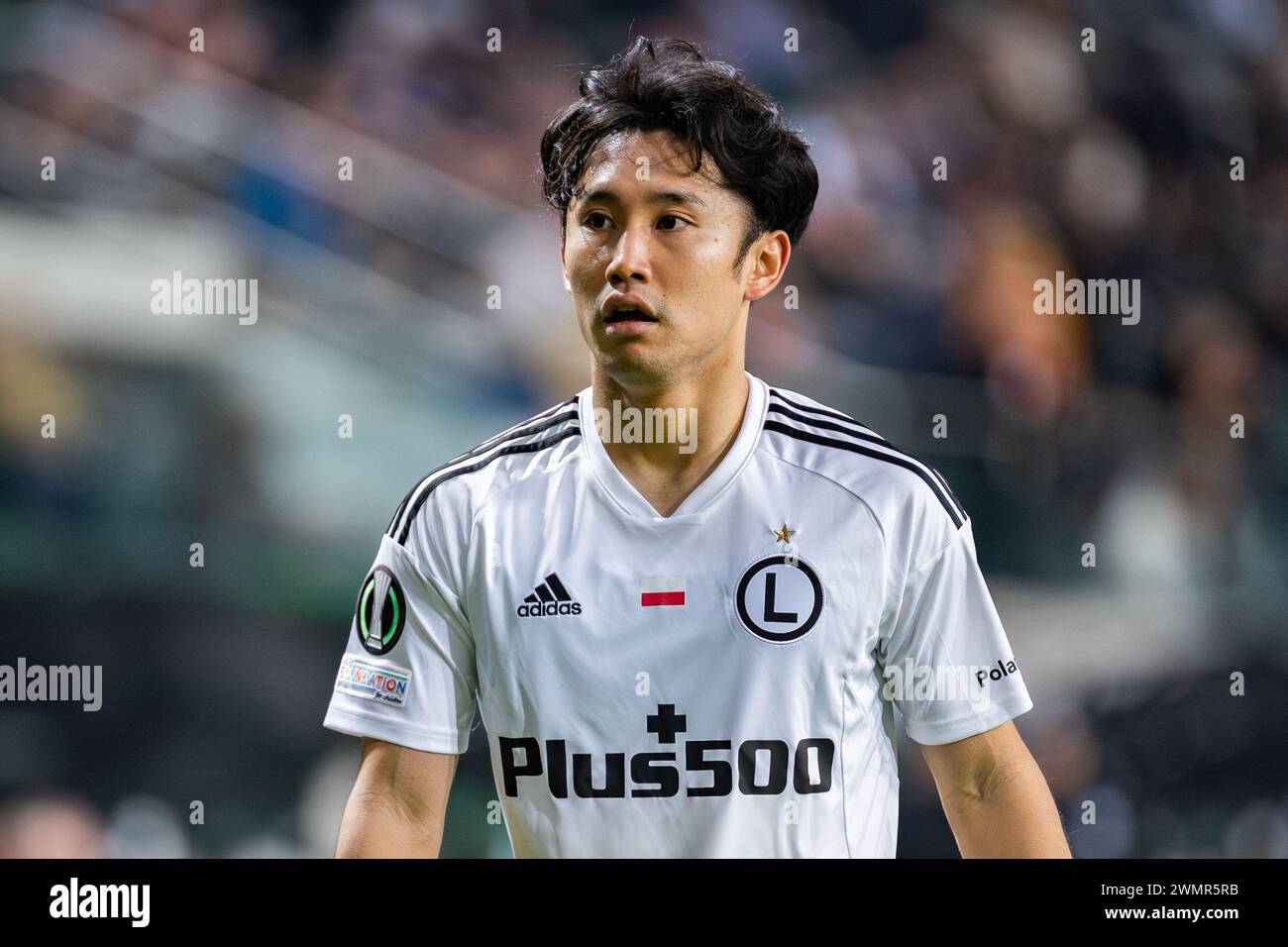 Ryoya Morishita aus Legia wurde im Play-off-Spiel der UEFA Europa Conference League zwischen Legia Warszawa und Molde FK im Marschall Jozef Pilsudski Legia Warschau Municipal Stadium gesehen. Endpunktzahl; Legia Warszawa 0:3 Molde FK. Stockfoto