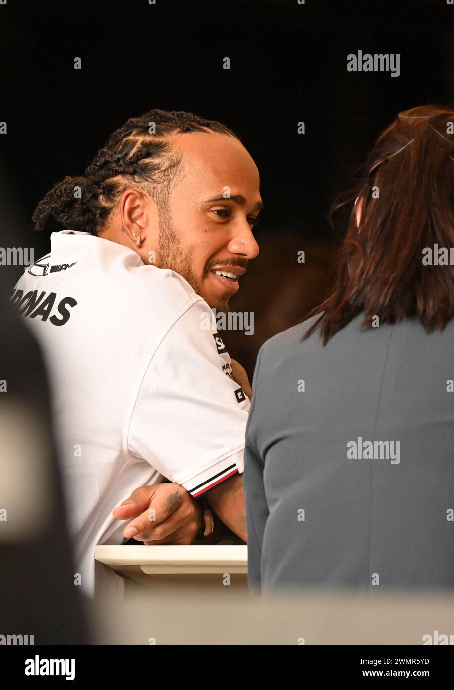 Sakhir, Bahrain. Februar 2024. BAHRAIN, Sakhir, 22. Februar: #44, Lewis HAMILTON, GBR, Mercedes AMG F1 Team am zweiten Tag der F1-Tests auf dem Bahrain International Circuit am 22. Februar 2024 in Bahrain, Formel 1-Vorsaison-Tests, Bild & Copyright Jerry ANDRE/ATP Images (ANDRE Jerry/ATP/SPP) Credit: SPP Sport Press Photo. /Alamy Live News Stockfoto