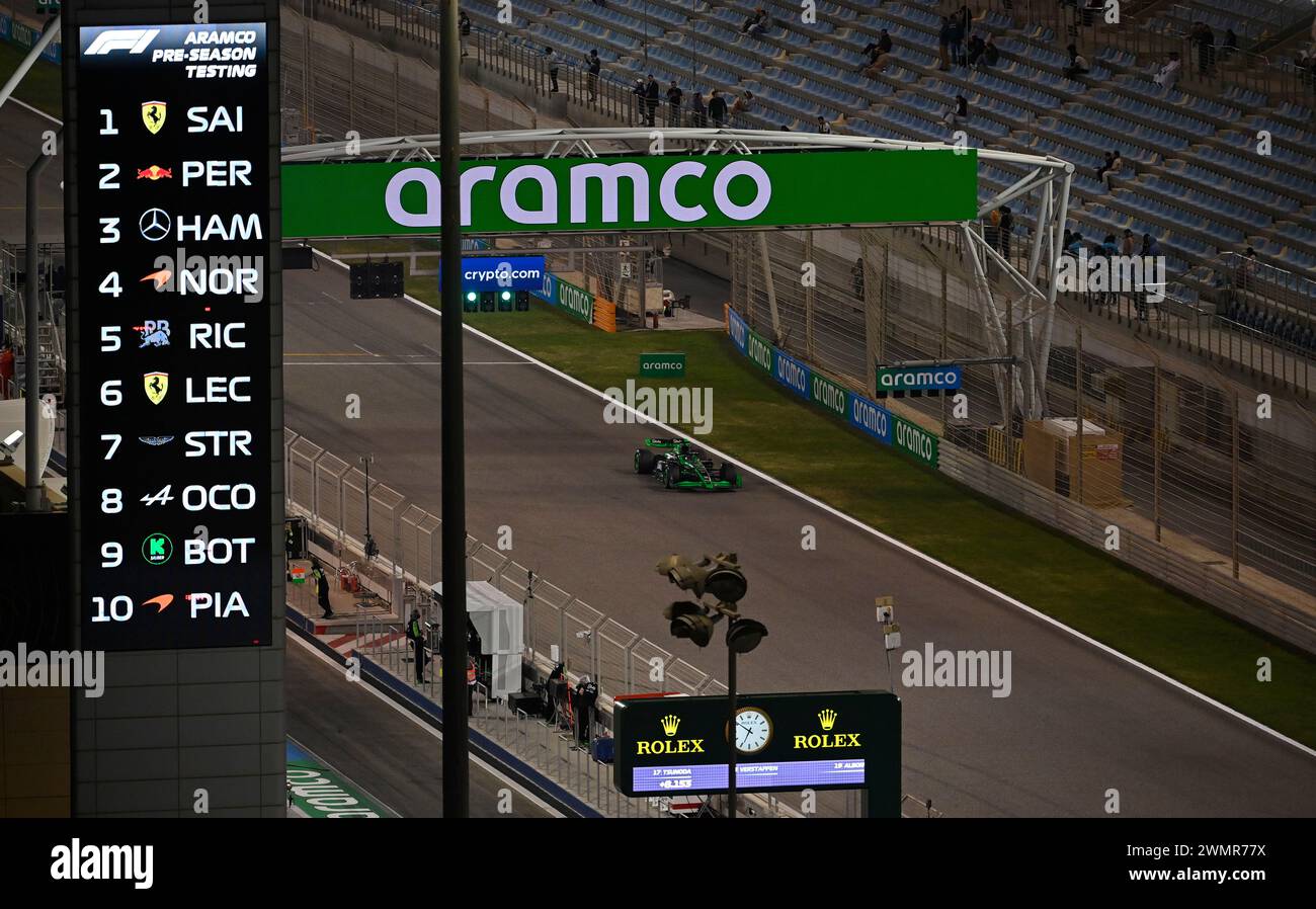 Sakhir, Bahrain. Februar 2024. BAHRAIN, Sakhir, 22. Februar: #77, Valtteri BOTTAS, FIN, Stake SAUBER F1 Team am zweiten Tag der F1-Tests auf dem Bahrain International Circuit am 22. Februar 2024 in Bahrain, Formel 1-Vorsaison-Tests, Bild & Copyright Jerry ANDRE/ATP Images (ANDRE Jerry/ATP/SPP) Credit: SPP Sport Press Photo. /Alamy Live News Stockfoto