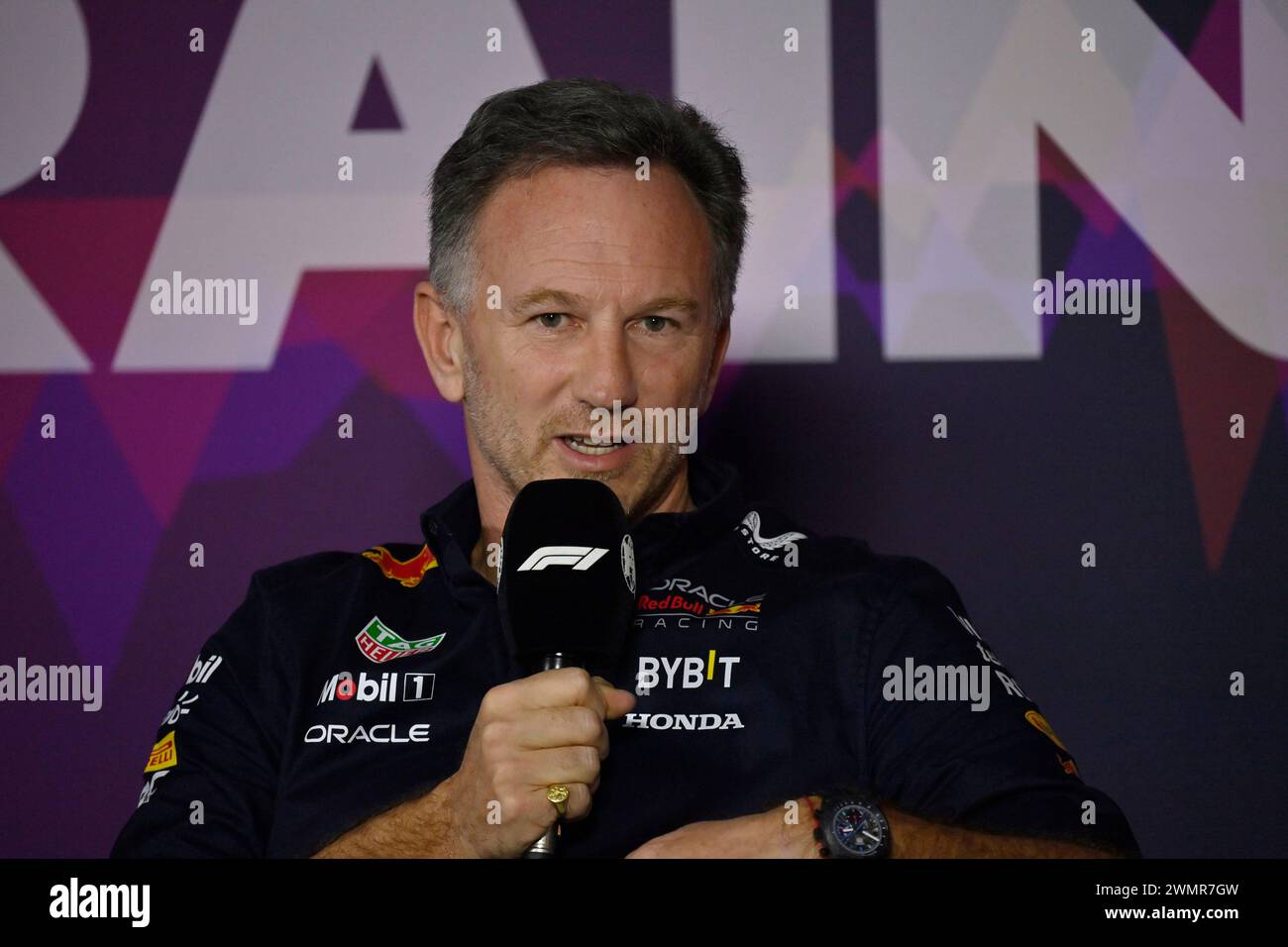Sakhir, Bahrain. Februar 2024. BAHRAIN, Sakhir, 22. Februar: Christian HORNER, Team Red Bull Racing Principal am zweiten Tag der F1-Tests auf dem Bahrain International Circuit am 22. Februar 2024 in Bahrain, Formel 1-Vorsaison-Tests, Bild & Copyright Jerry ANDRE/ATP Images (ANDRE Jerry/ATP/SPP) Credit: SPP Sport Press Photo. /Alamy Live News Stockfoto