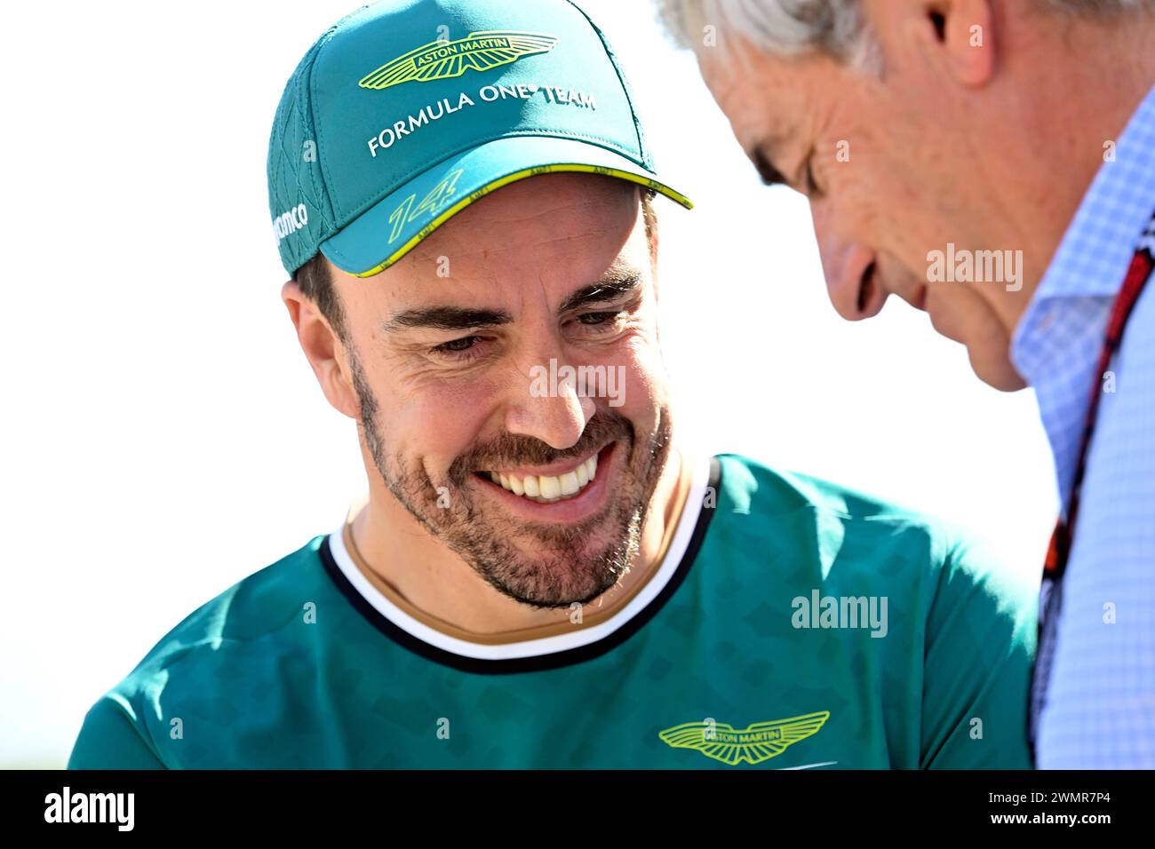 Sakhir, Bahrain. Februar 2024. BAHRAIN, Sakhir, 22. Februar: Nr. 14, Fernando ALONSO, ESP, Aston Martin Formel 1-Team, am zweiten Tag der F1-Tests auf dem Bahrain International Circuit am 22. Februar 2024 in Bahrain, Formel 1-Vorsaison-Tests, Bild & Copyright Jerry ANDRE/ATP Images (ANDRE Jerry/ATP/SPP) Credit: SPP Sport Press Photo. /Alamy Live News Stockfoto