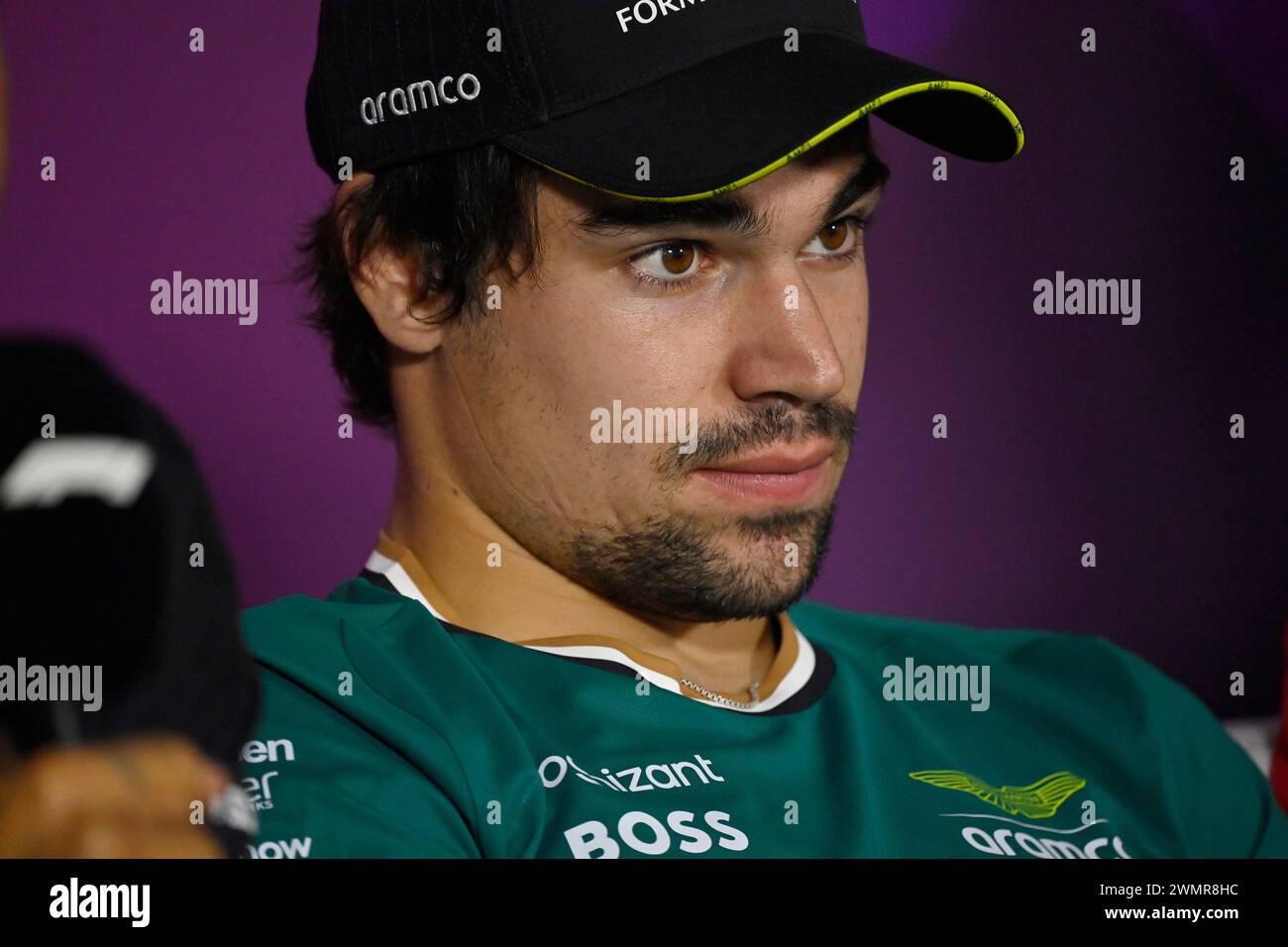 Sakhir, Bahrain. Februar 2024. BAHRAIN, Sakhir, 22. Februar:^#18, Lance WALK, CAN, Aston Martin Formel-1-Team am zweiten Tag der F1-Tests auf dem Bahrain International Circuit am 22. Februar 2024 in Bahrain, Formel-1-Vorsaison-Tests, Bild & Copyright Jerry ANDRE/ATP Images (ANDRE Jerry/ATP/SPP) Credit: SPP Sport Press Photo. /Alamy Live News Stockfoto