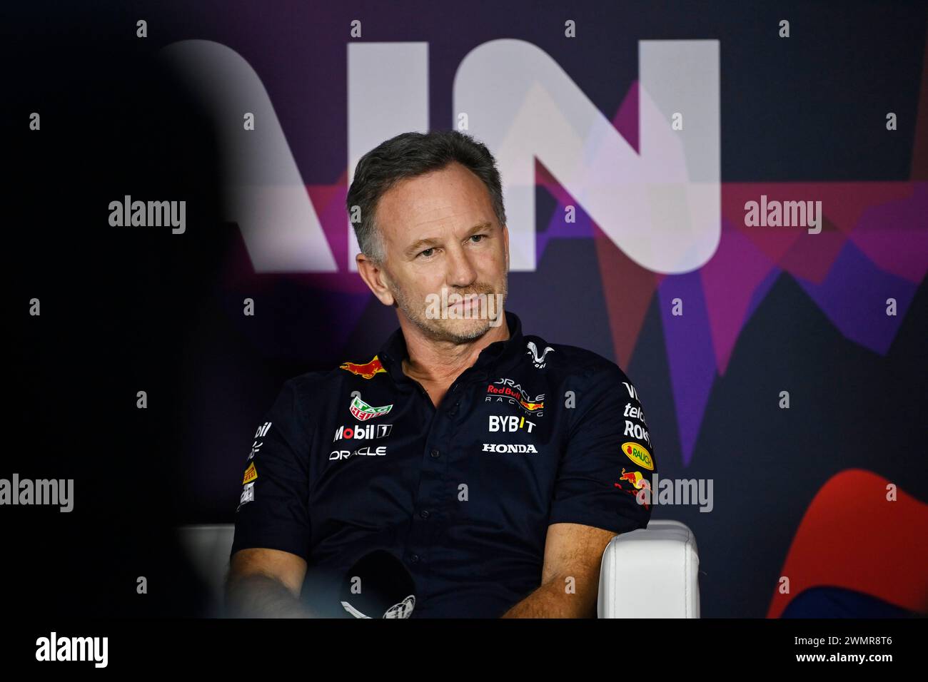 Sakhir, Bahrain. Februar 2024. BAHRAIN, Sakhir, 22. Februar: Christian HORNER, Team Red Bull Racing Principal am zweiten Tag der F1-Tests auf dem Bahrain International Circuit am 22. Februar 2024 in Bahrain, Formel 1-Vorsaison-Tests, Bild & Copyright Jerry ANDRE/ATP Images (ANDRE Jerry/ATP/SPP) Credit: SPP Sport Press Photo. /Alamy Live News Stockfoto