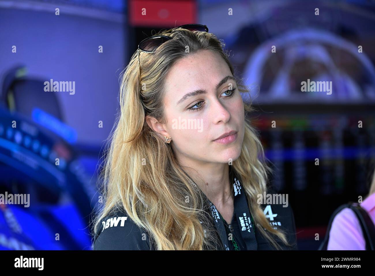 Sakhir, Bahrain. Februar 2024. BAHRAIN, Sakhir, 22. Februar: Sophia Florsch aus Deutschland und BWT Alpine F1 Team, Sophia FLOERSCH, FL…RSCH während des zweiten F1-Tests auf dem Bahrain International Circuit am 22. Februar 2024 in Bahrain, Formel 1-Vorsaison-Tests, Bild & Copyright Jerry ANDRE/ATP Images (ANDRE Jerry/ATP/SPP) Credit: SPP Sport Press Photo. /Alamy Live News Stockfoto